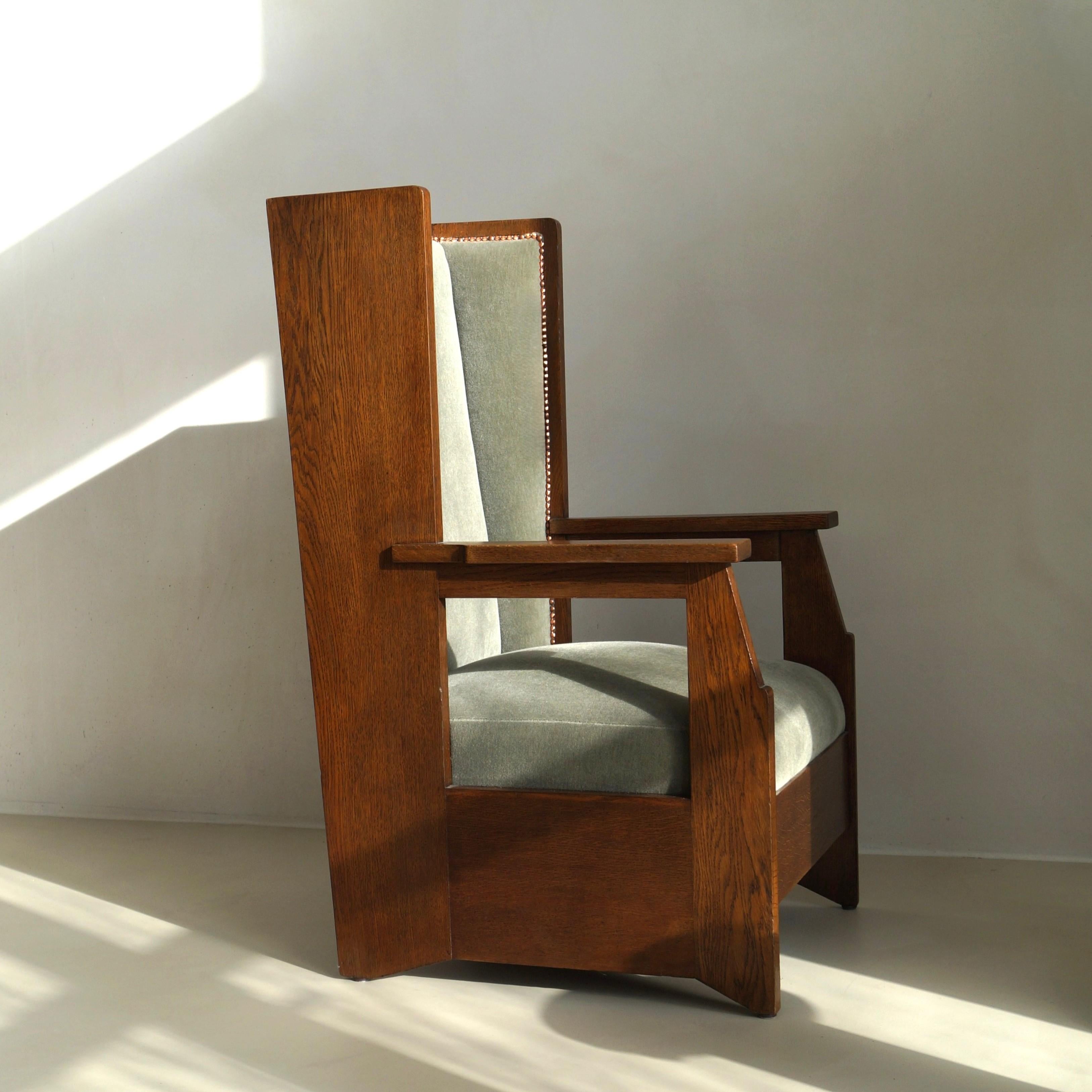 Silla holandesa Art Decó Escuela Haagse de respaldo alto de Hendrik Wouda para Pander, 1924 en venta 1