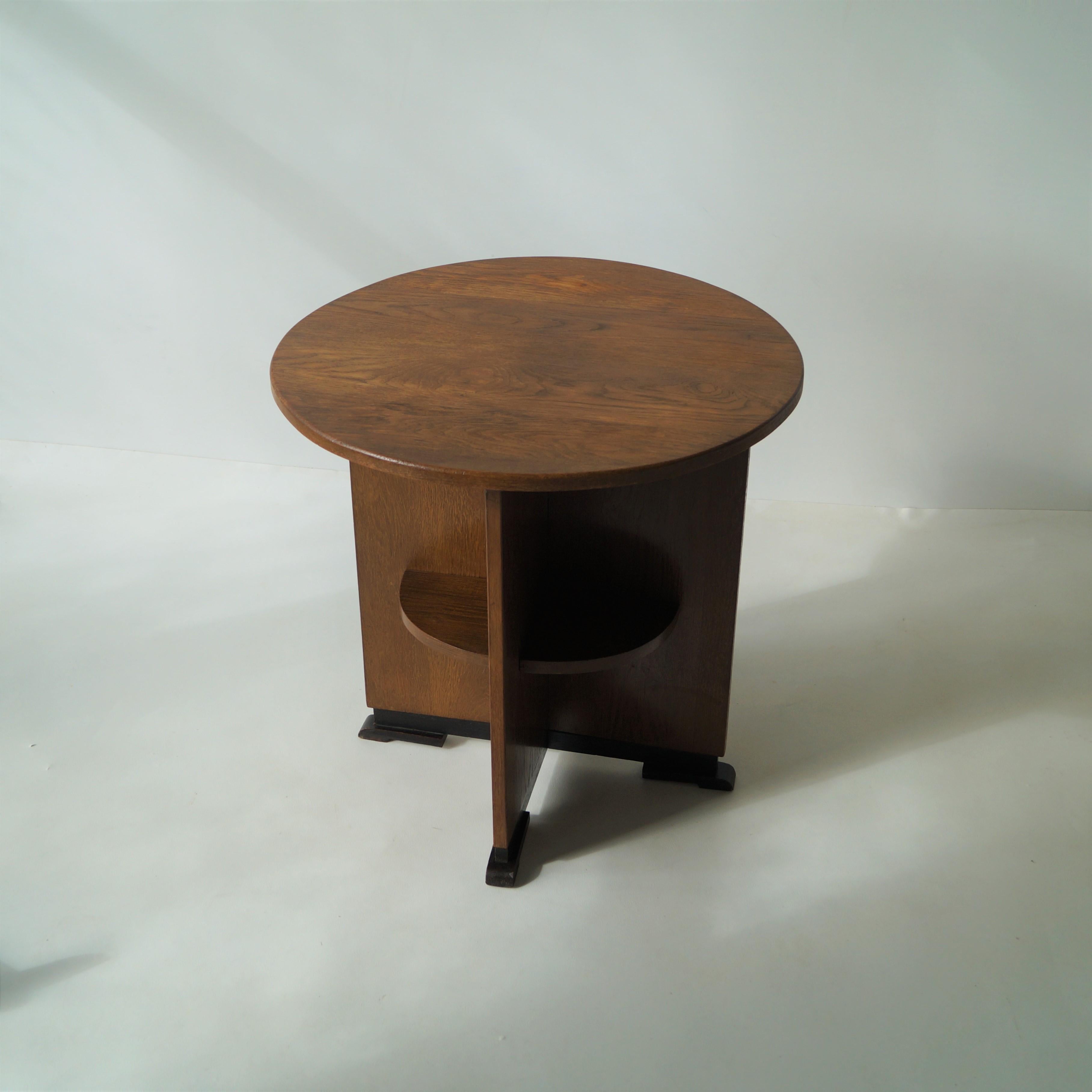 Dutch Art Deco (Haagse School) Occasional Table with Modernist Lines, 1920s 8