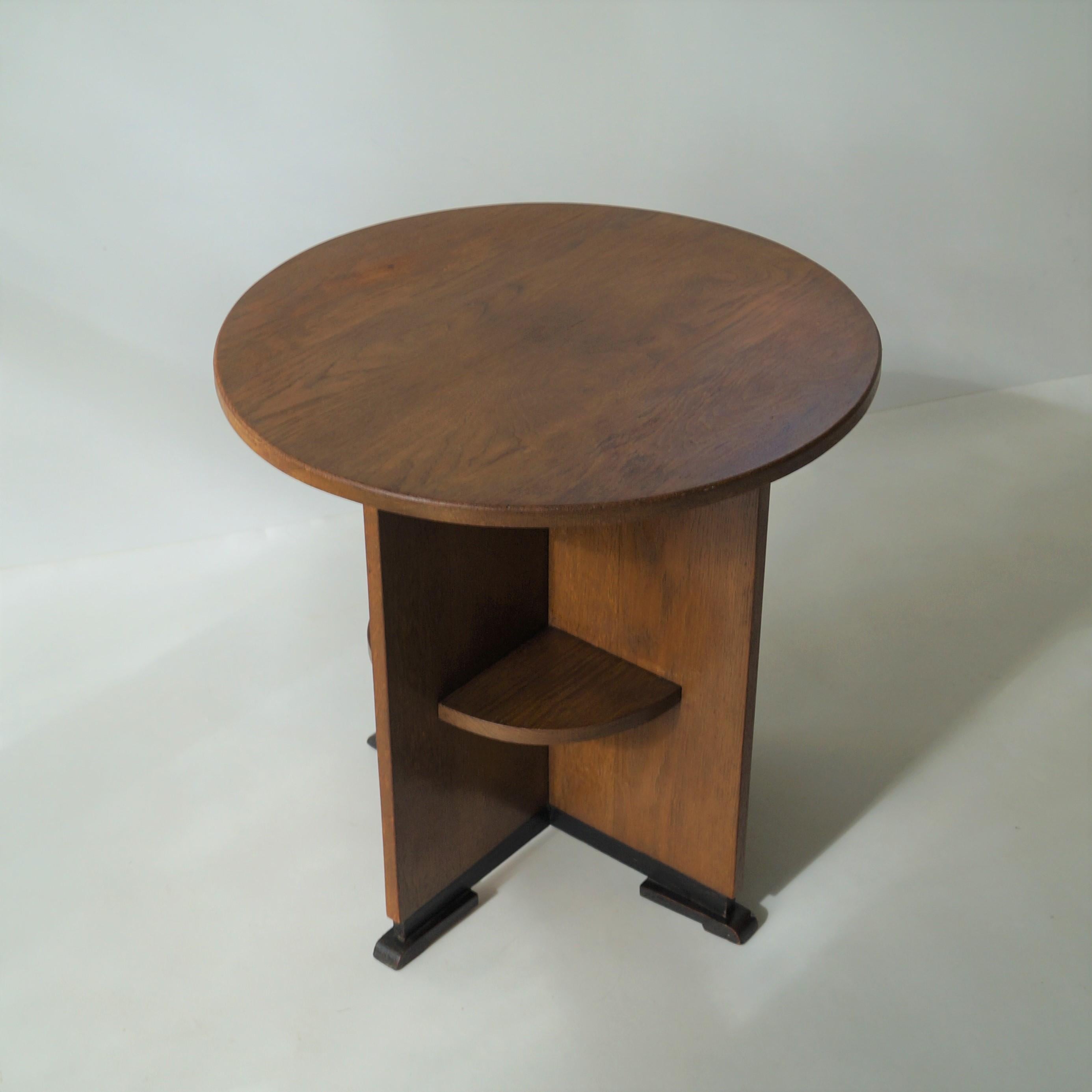 Dutch Art Deco (Haagse School) Occasional Table with Modernist Lines, 1920s 9