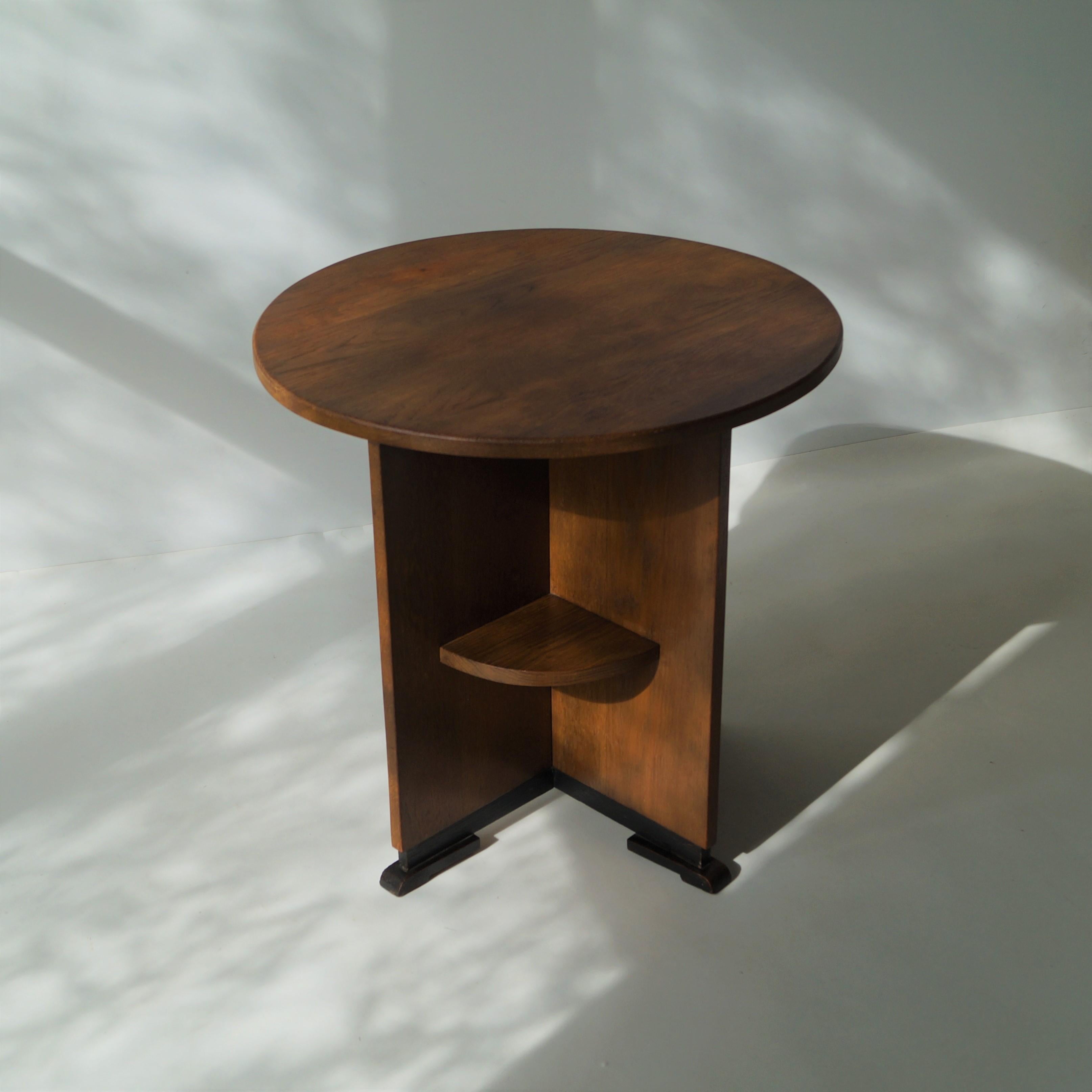 Dutch Art Deco (Haagse School) Occasional Table with Modernist Lines, 1920s 10