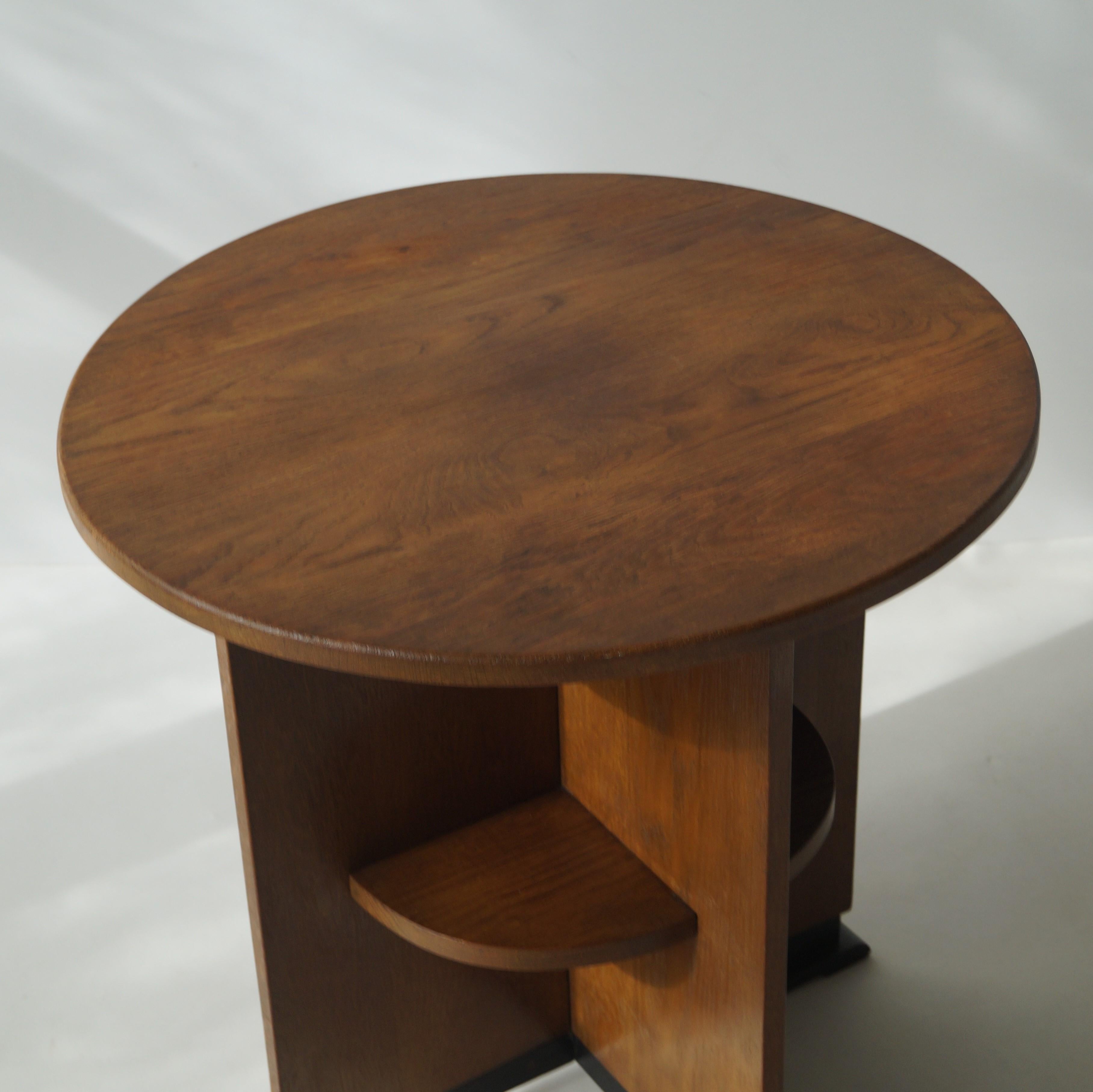 Dutch Art Deco (Haagse School) Occasional Table with Modernist Lines, 1920s 3