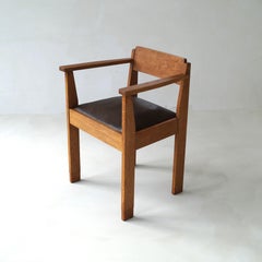 Dutch Art Deco Haagse School rationalist desk chair, 1920s