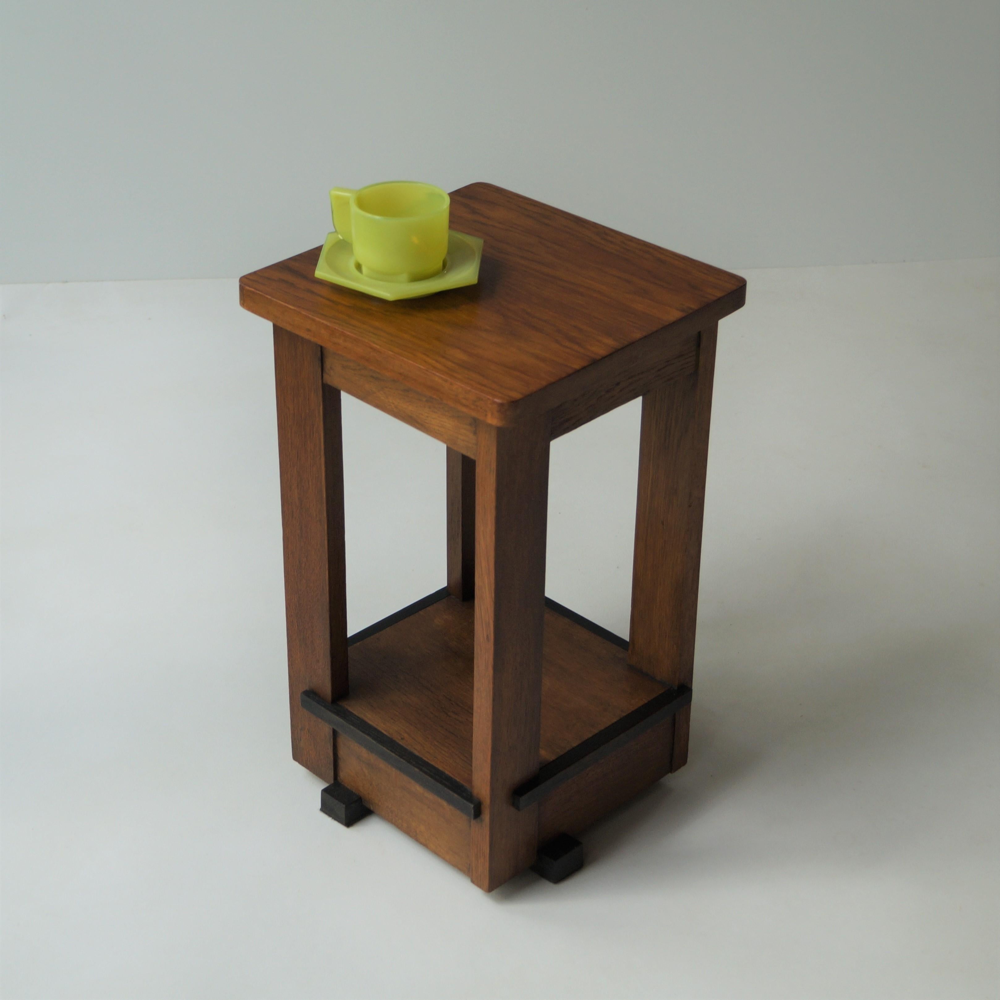 Dutch Art Deco Haagse School side table attributed to Jan Brunott, 1920s For Sale 6