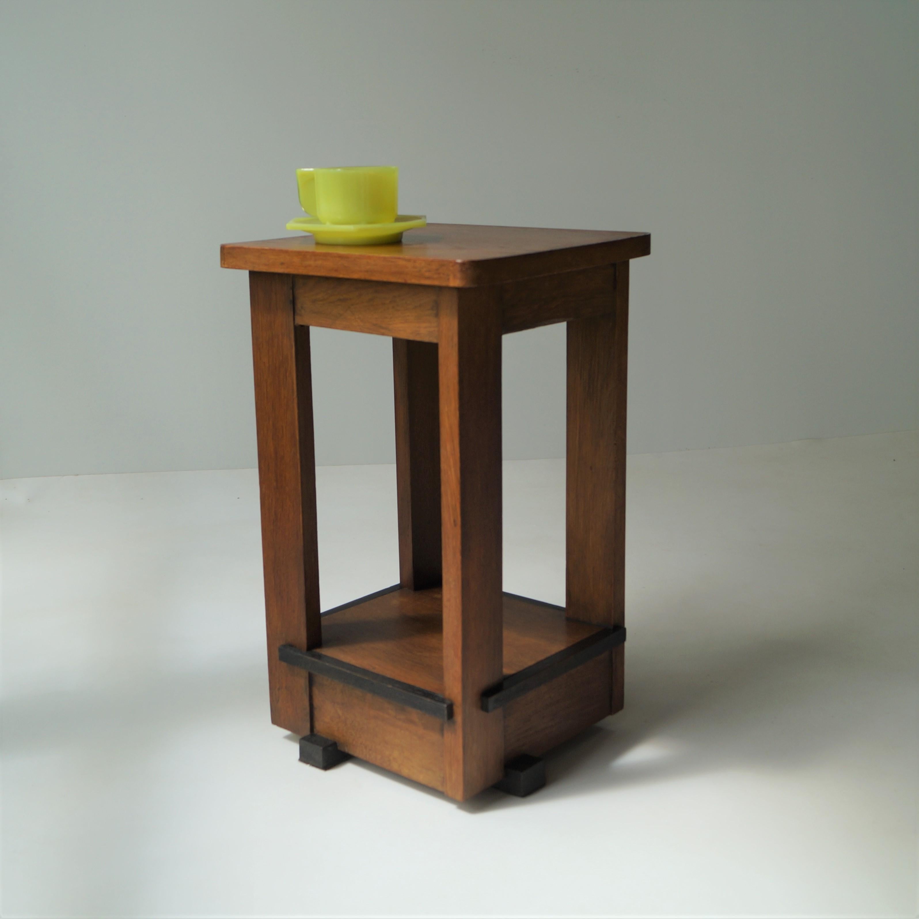 Dutch Art Deco Haagse School side table attributed to Jan Brunott, 1920s For Sale 7