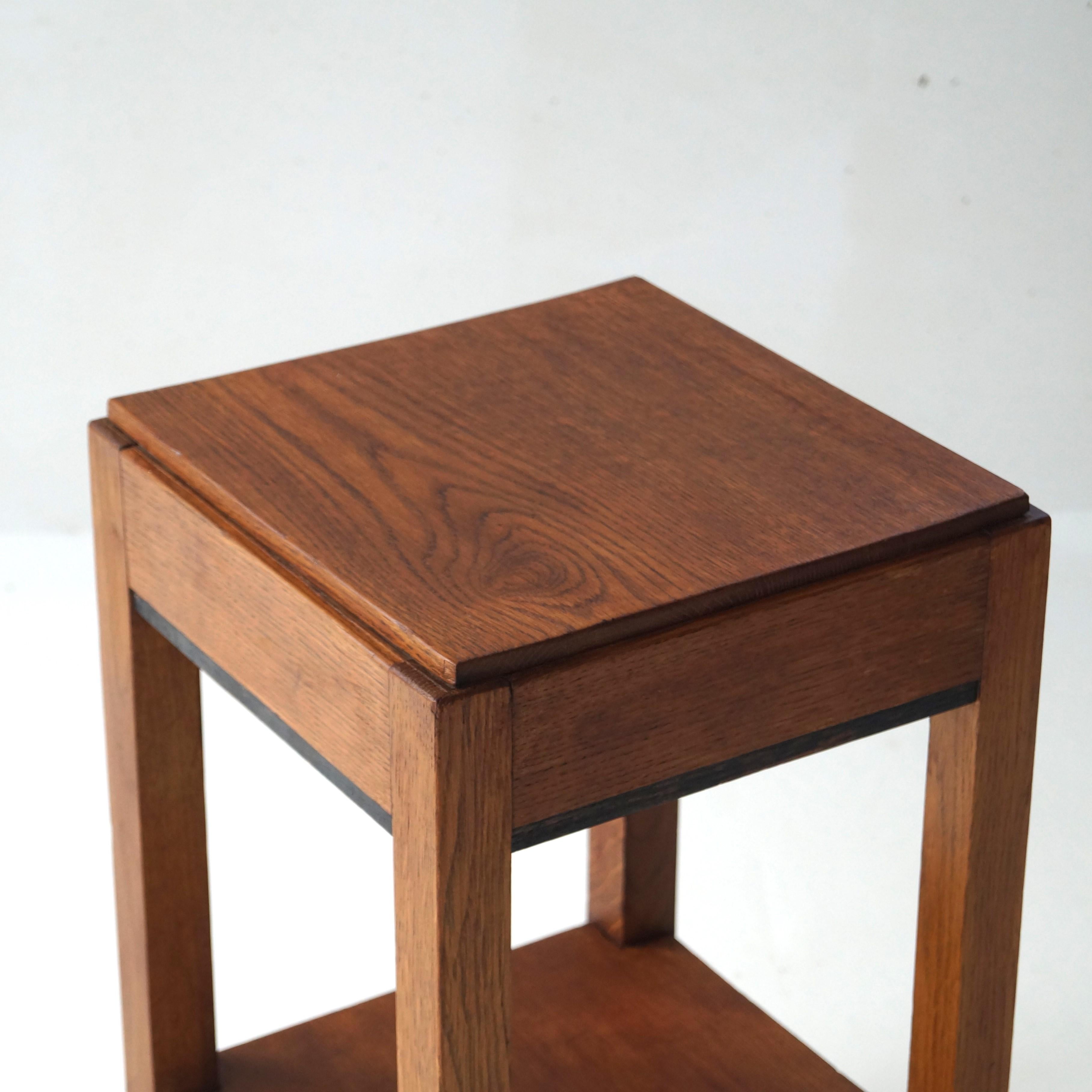 Dutch Art Deco Haagse School square side table, 1930s For Sale 4