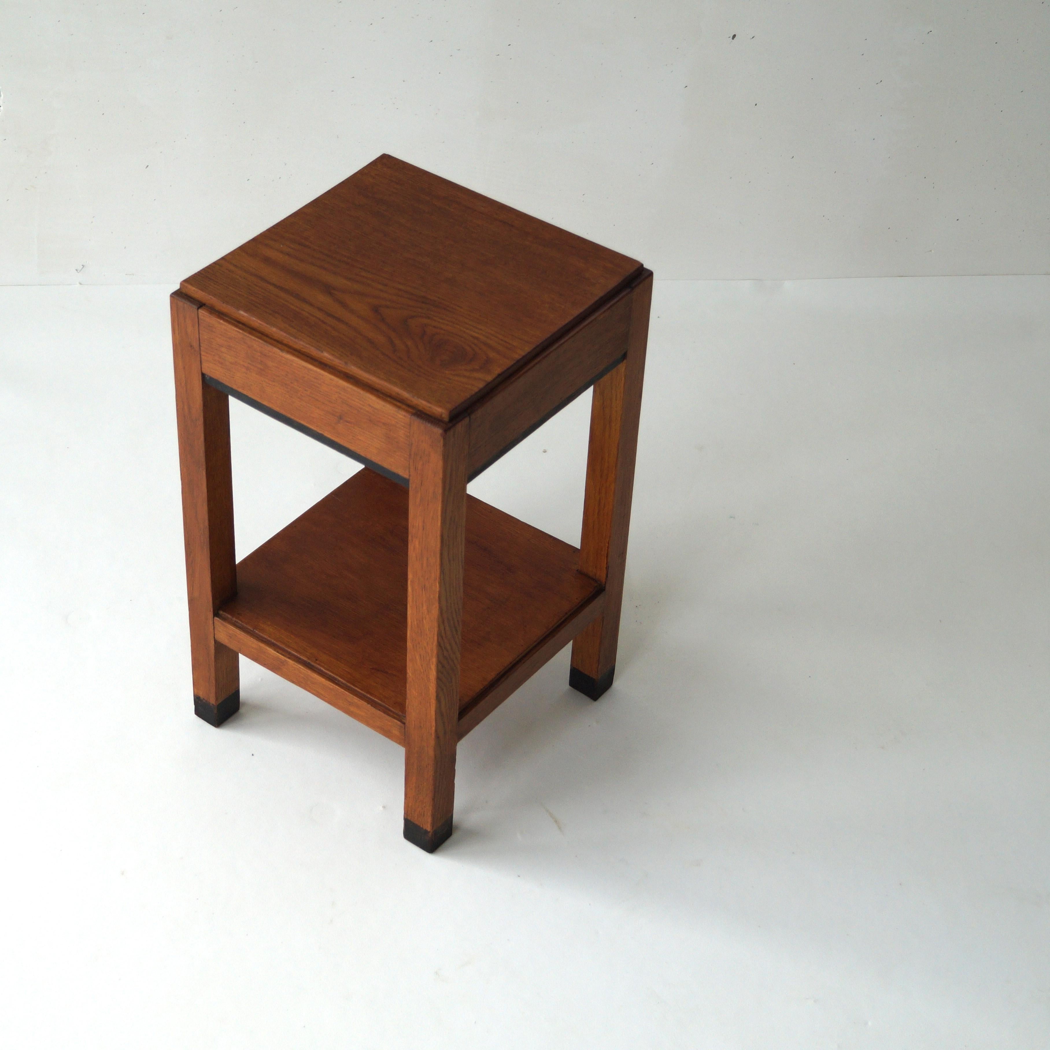 Dutch Art Deco Haagse School square side table, 1930s For Sale 5