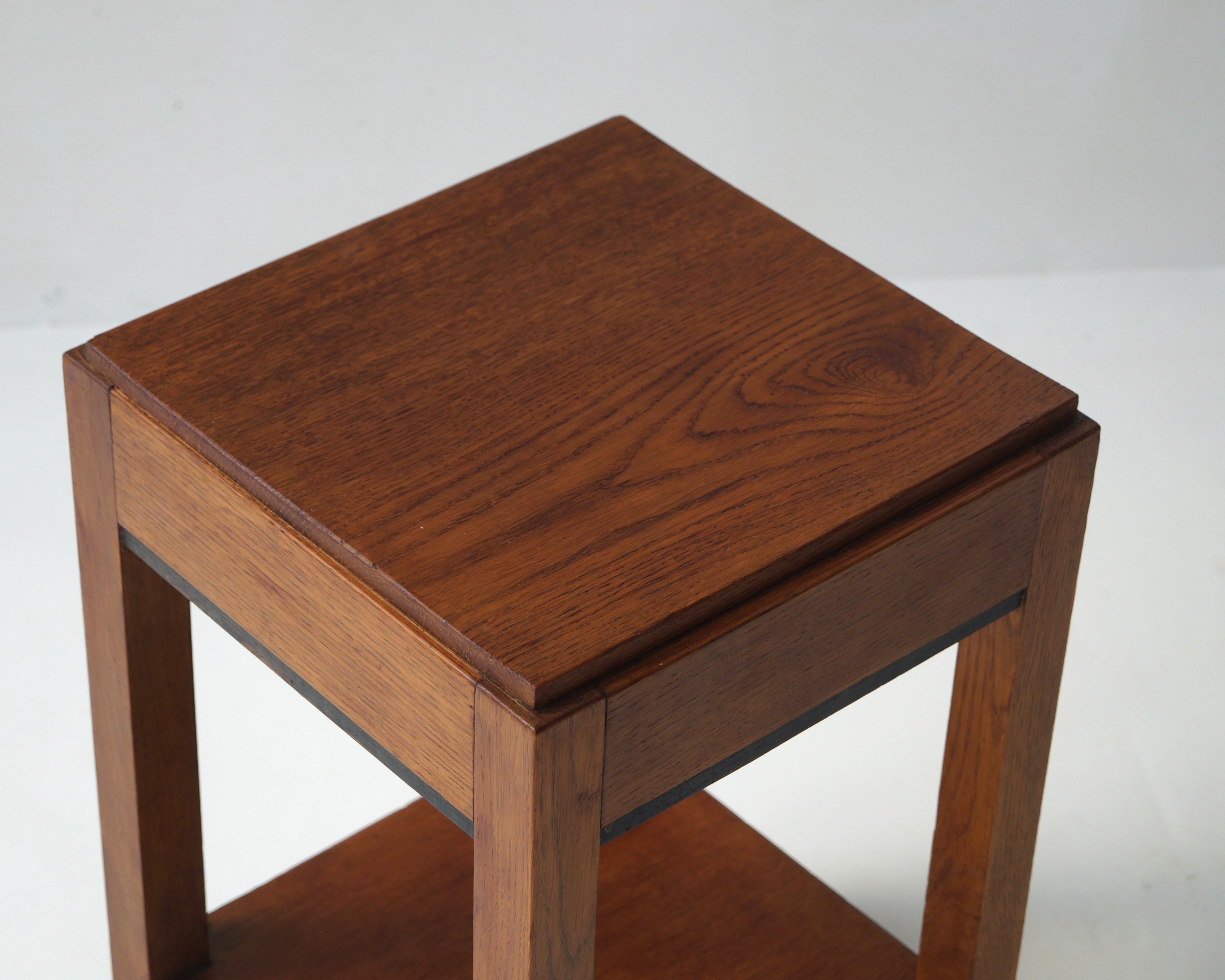 Dutch Art Deco Haagse School square side table, 1930s For Sale 6
