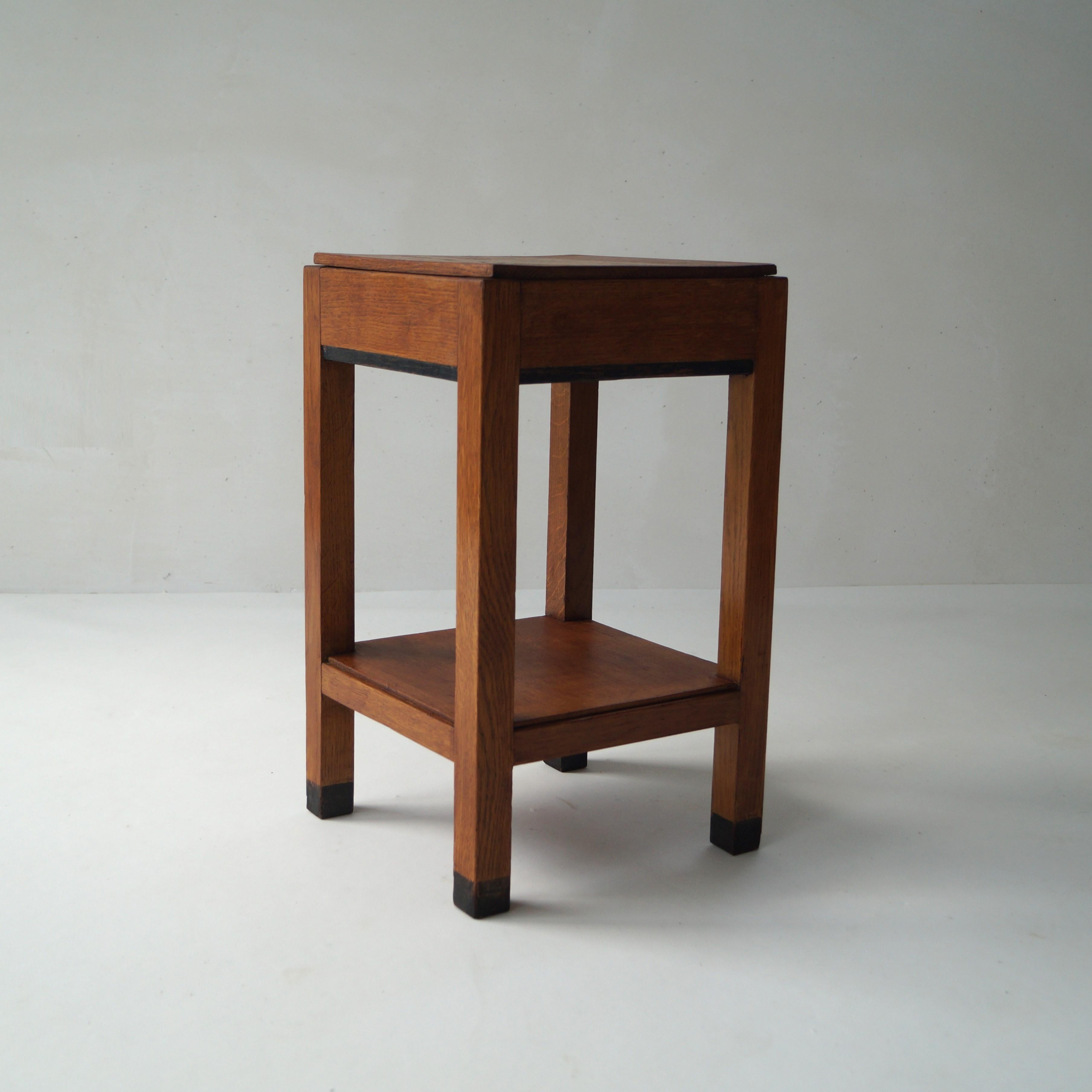 Dutch Art Deco Haagse School square side table, 1930s For Sale 7