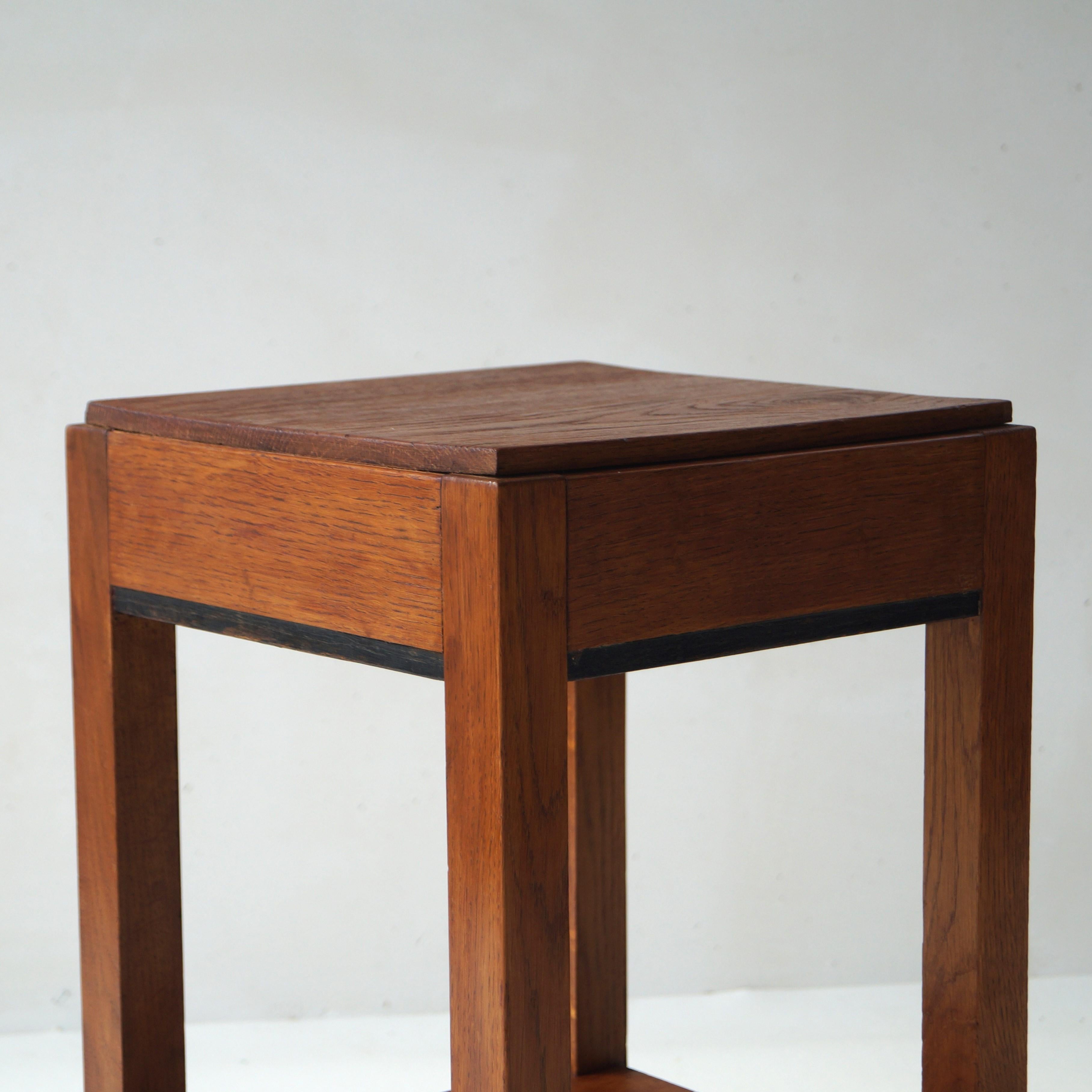 Dutch Art Deco Haagse School square side table, 1930s For Sale 8