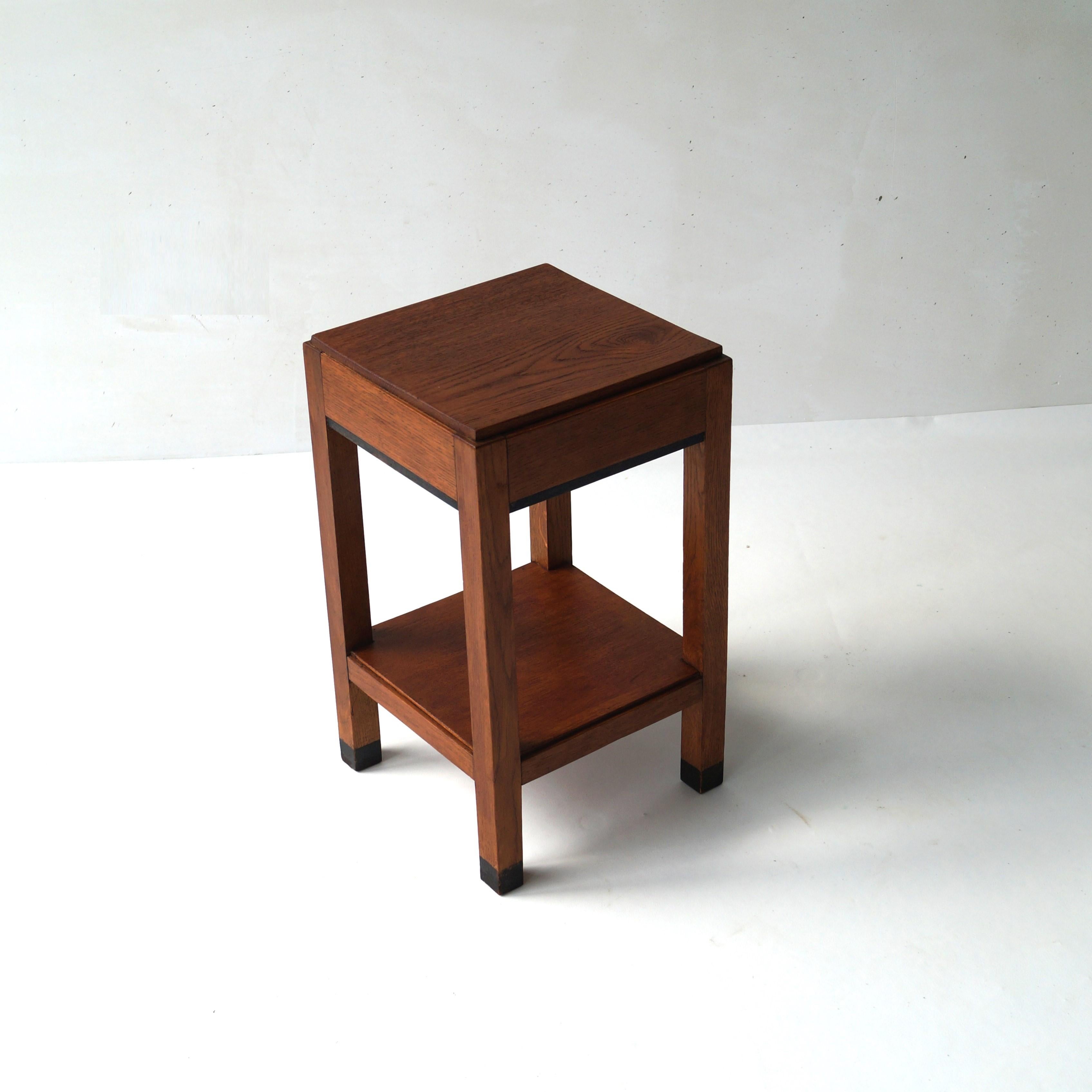 Amsterdam School Dutch Art Deco Haagse School square side table, 1930s For Sale