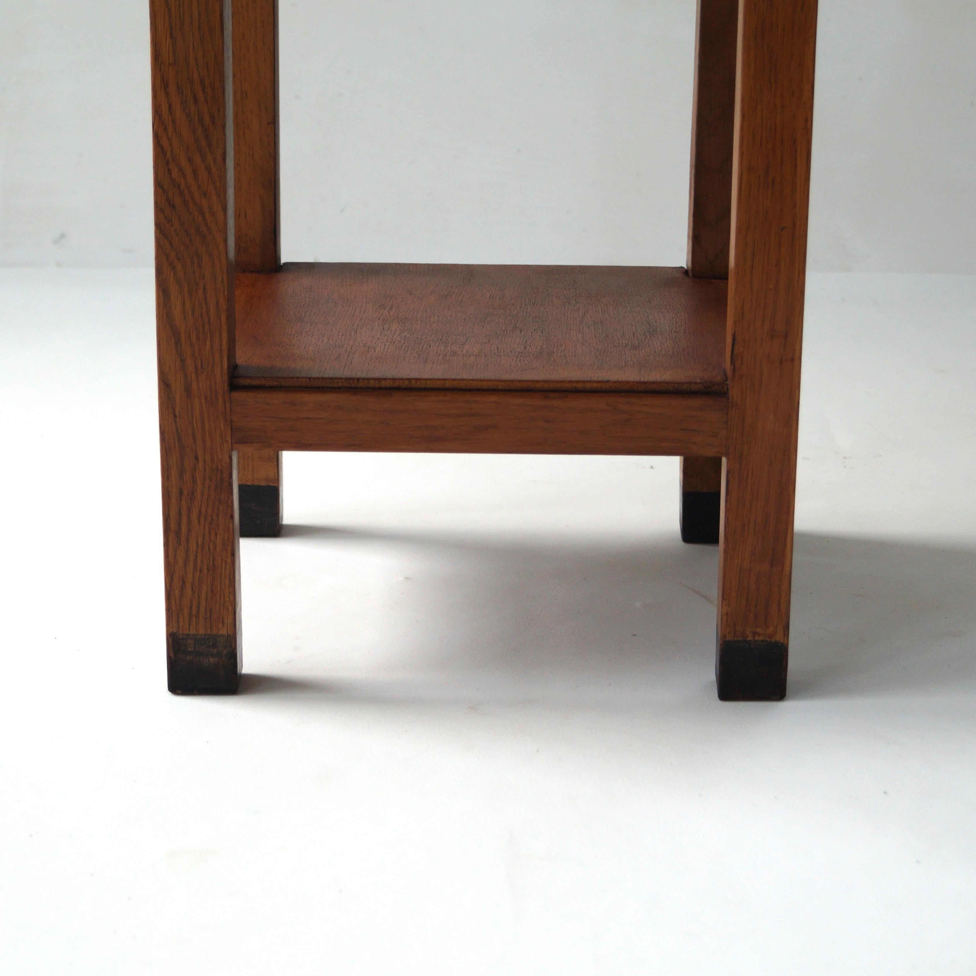 Dutch Art Deco Haagse School square side table, 1930s For Sale 1