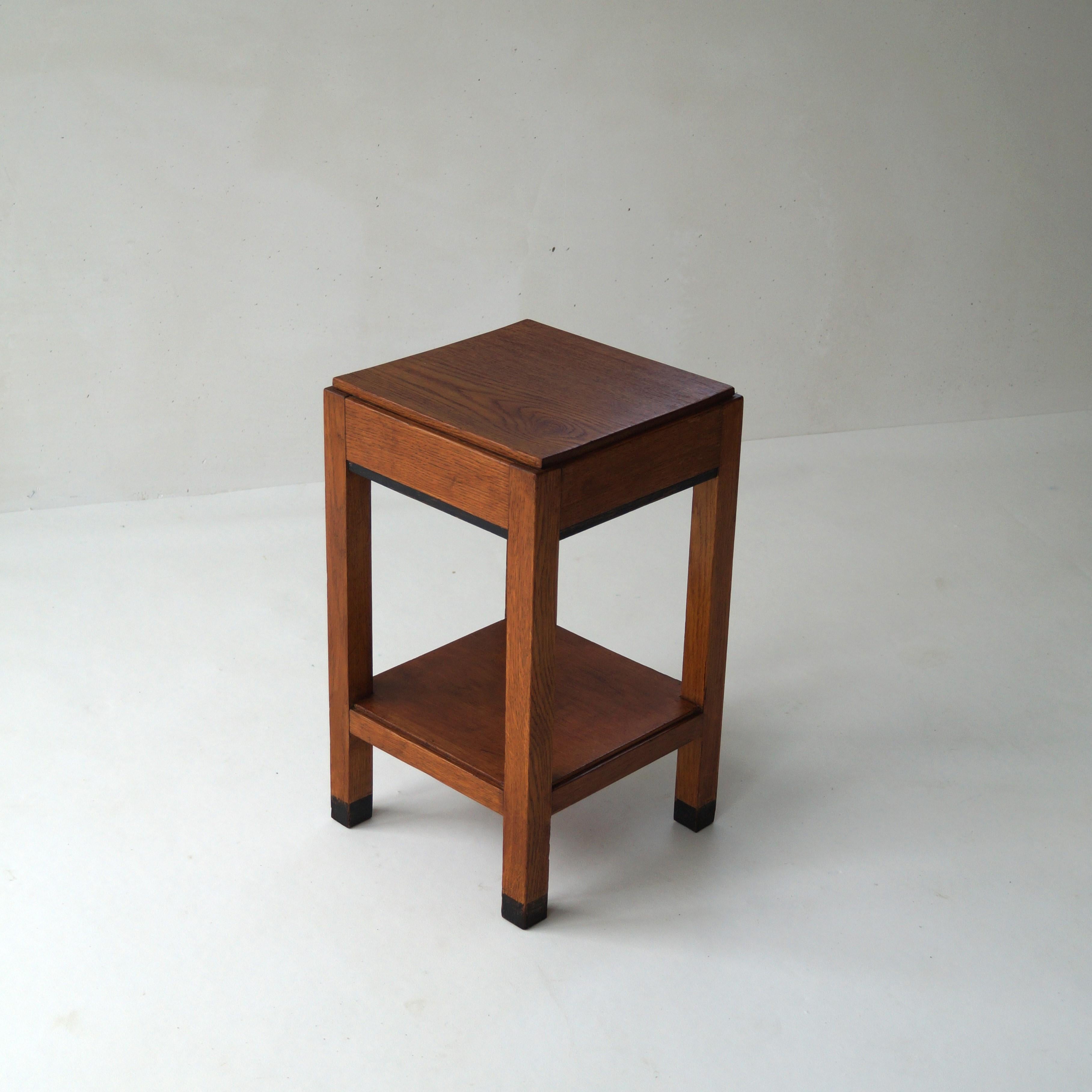 Dutch Art Deco Haagse School square side table, 1930s 2
