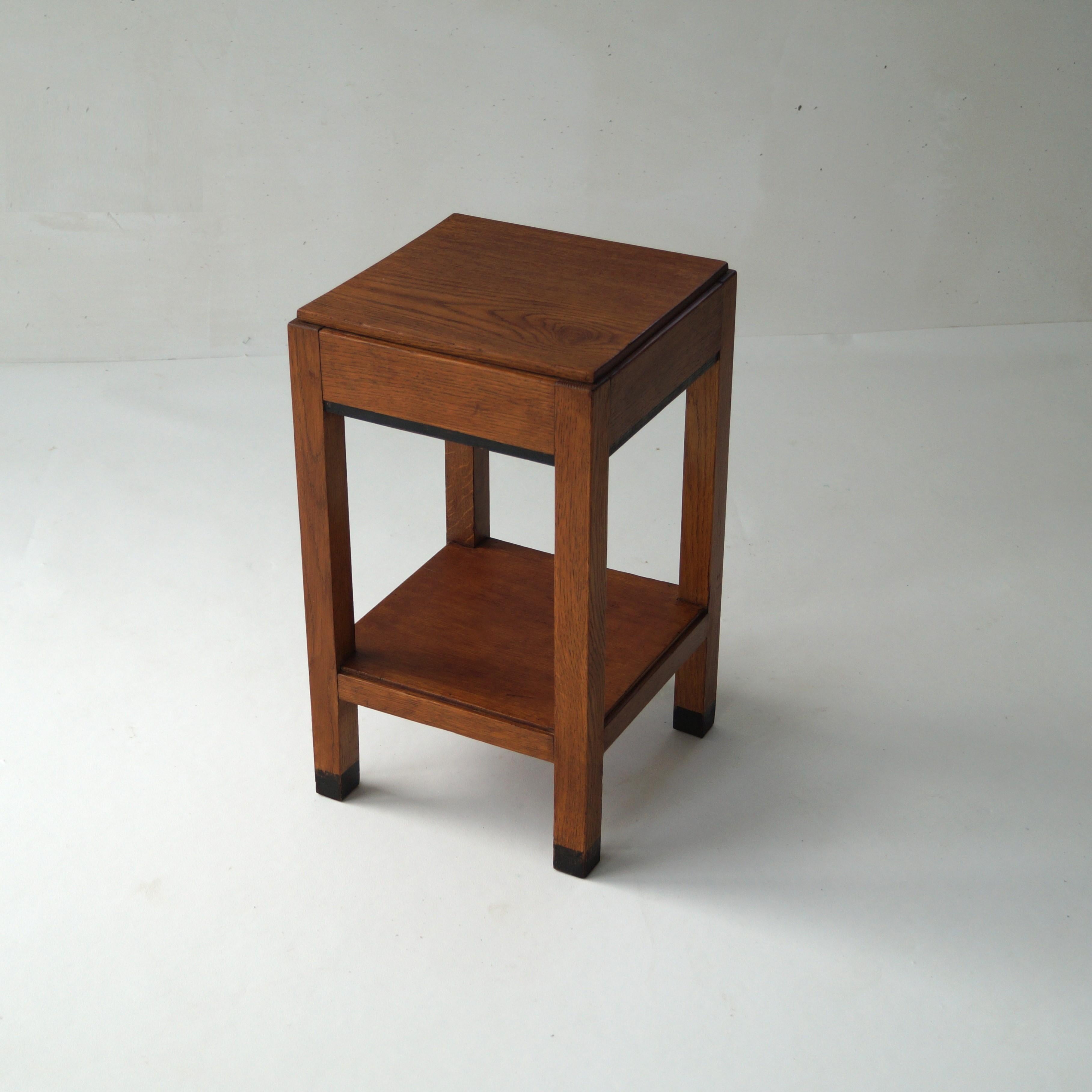 Dutch Art Deco Haagse School square side table, 1930s For Sale 3
