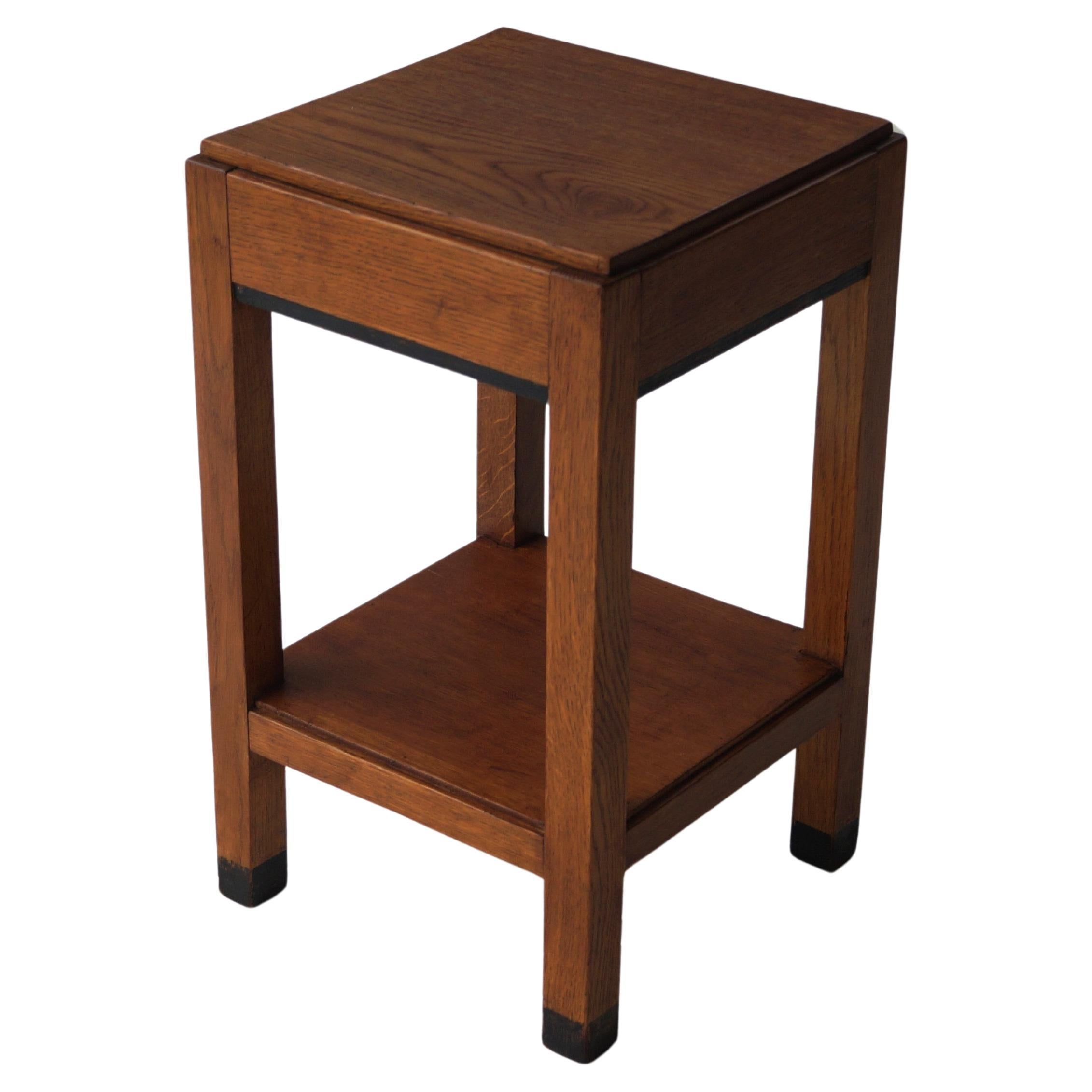 Dutch Art Deco Haagse School square side table, 1930s For Sale