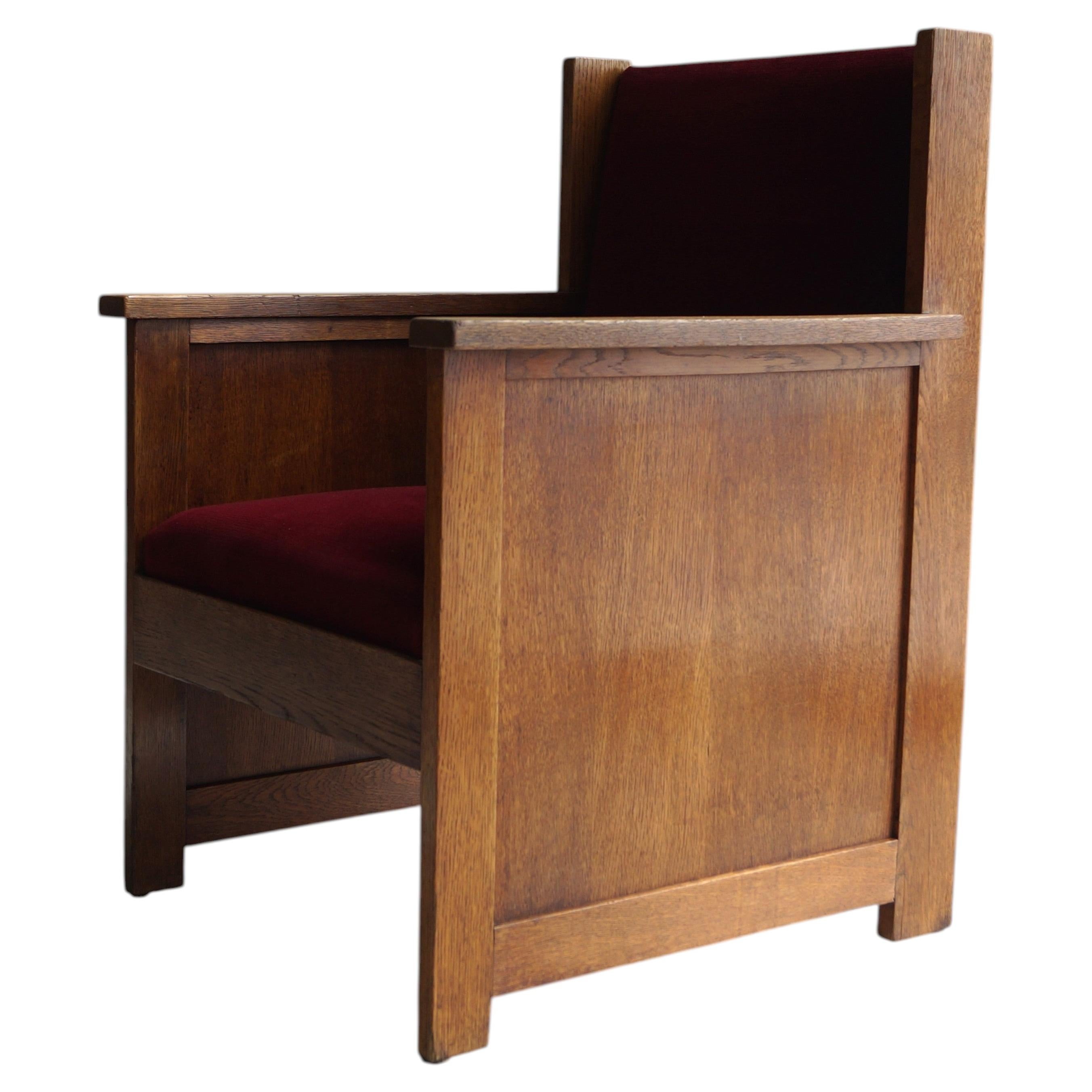 Niederländischer Art-Deco-Sessel der Haager Schule, 1920er Jahre, modernistisch