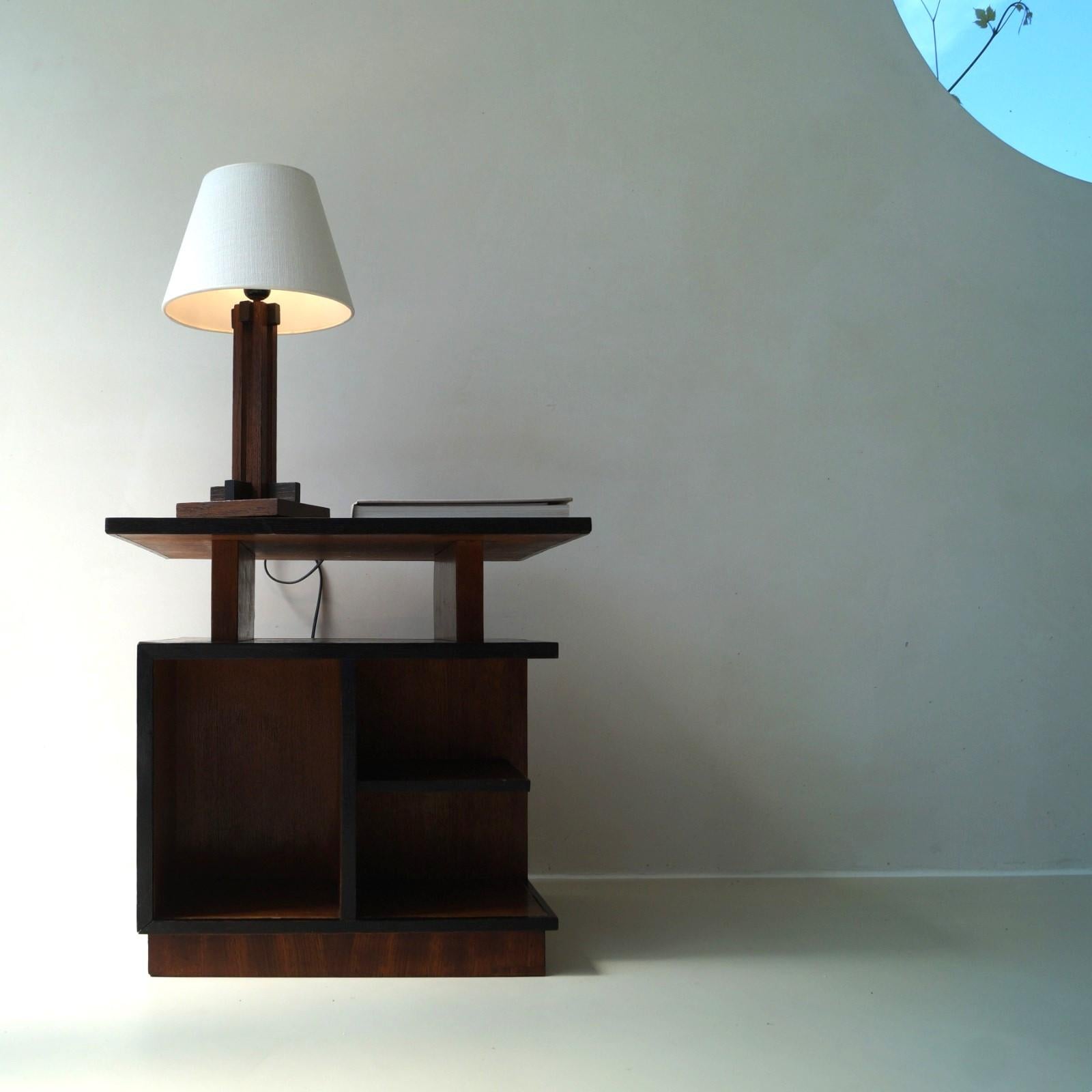 Dutch Art Deco modernist and cubist side table with storage, 1920s 13
