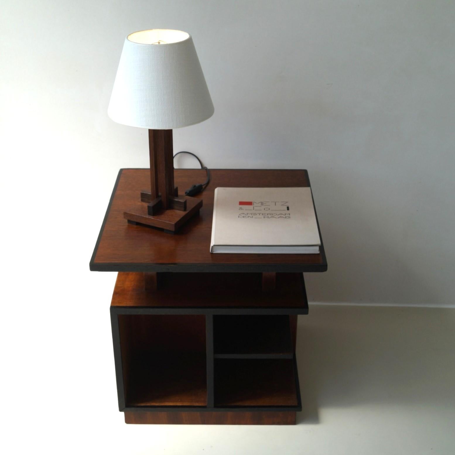 Dutch Art Deco modernist and cubist side table with storage, 1920s 14
