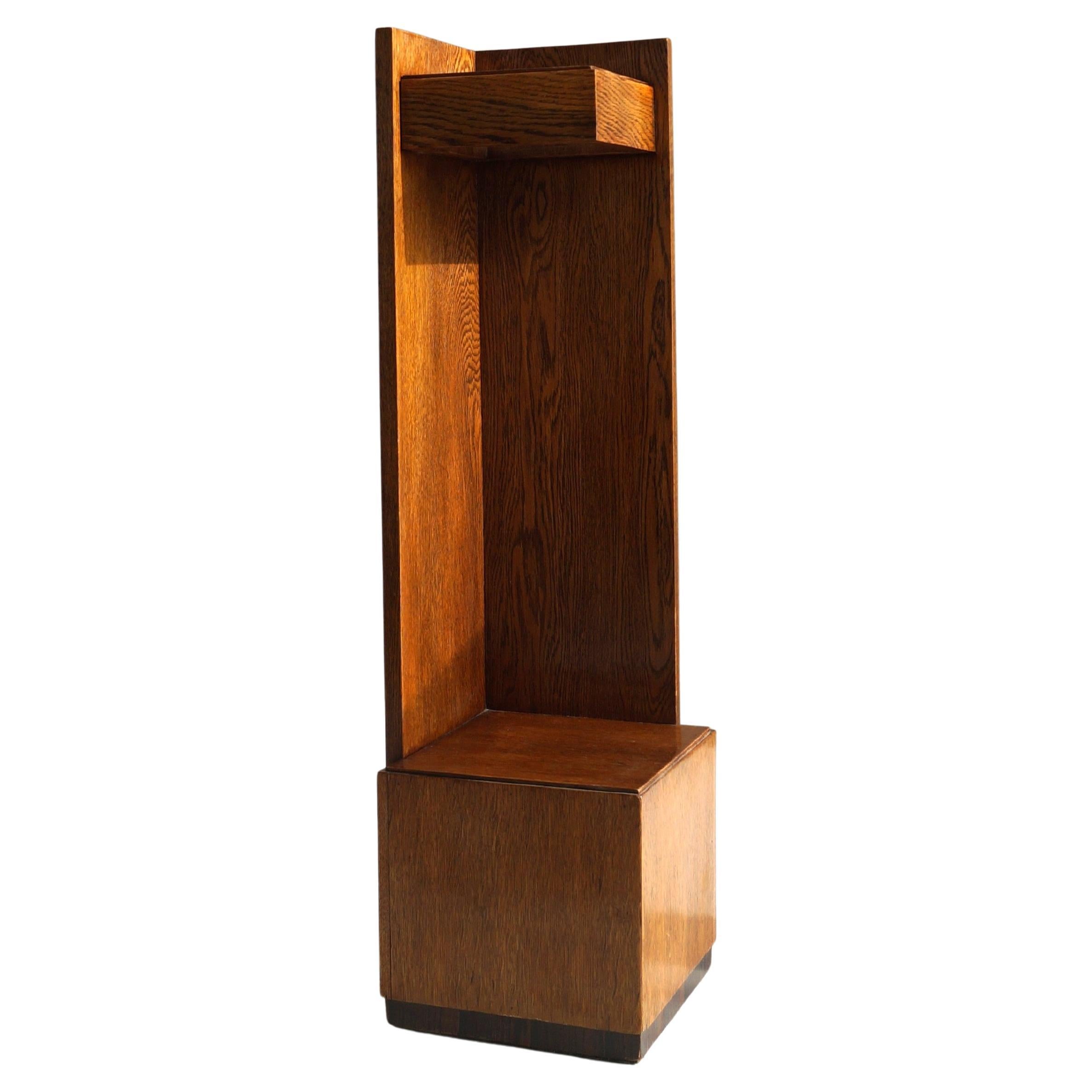 Dutch Art Deco Modernist Hague School Corner Pedestal, 1920s