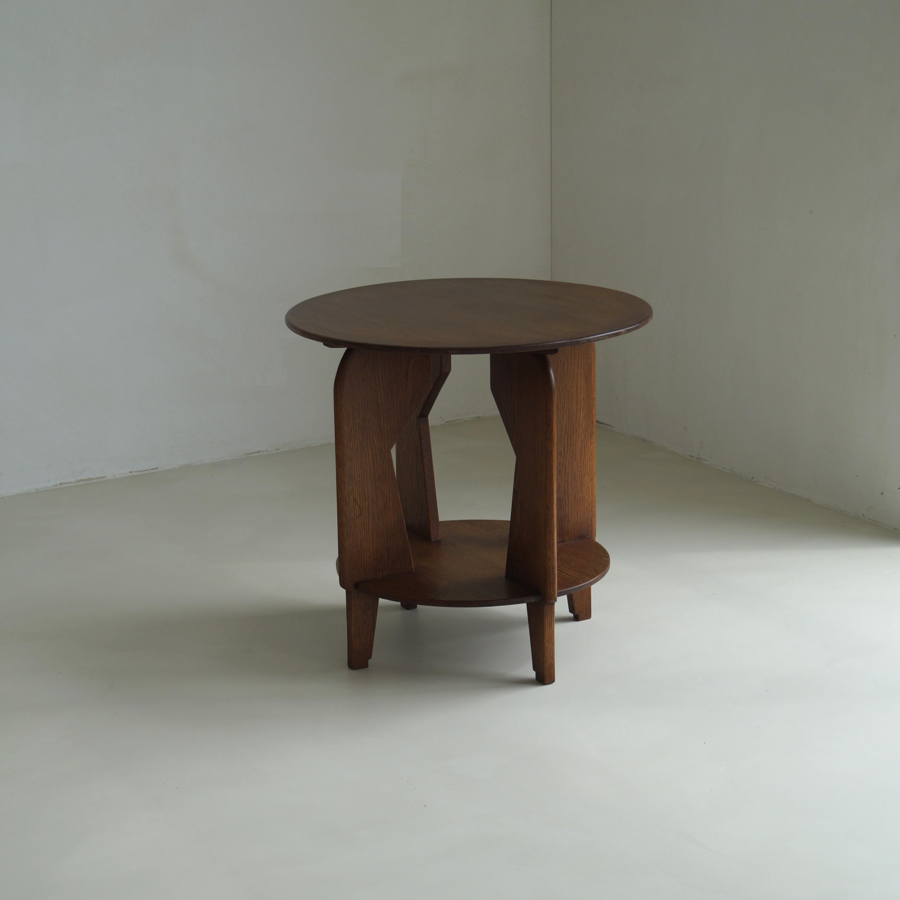 Oak Dutch Art Deco Modernist Occasional Table, 1930s