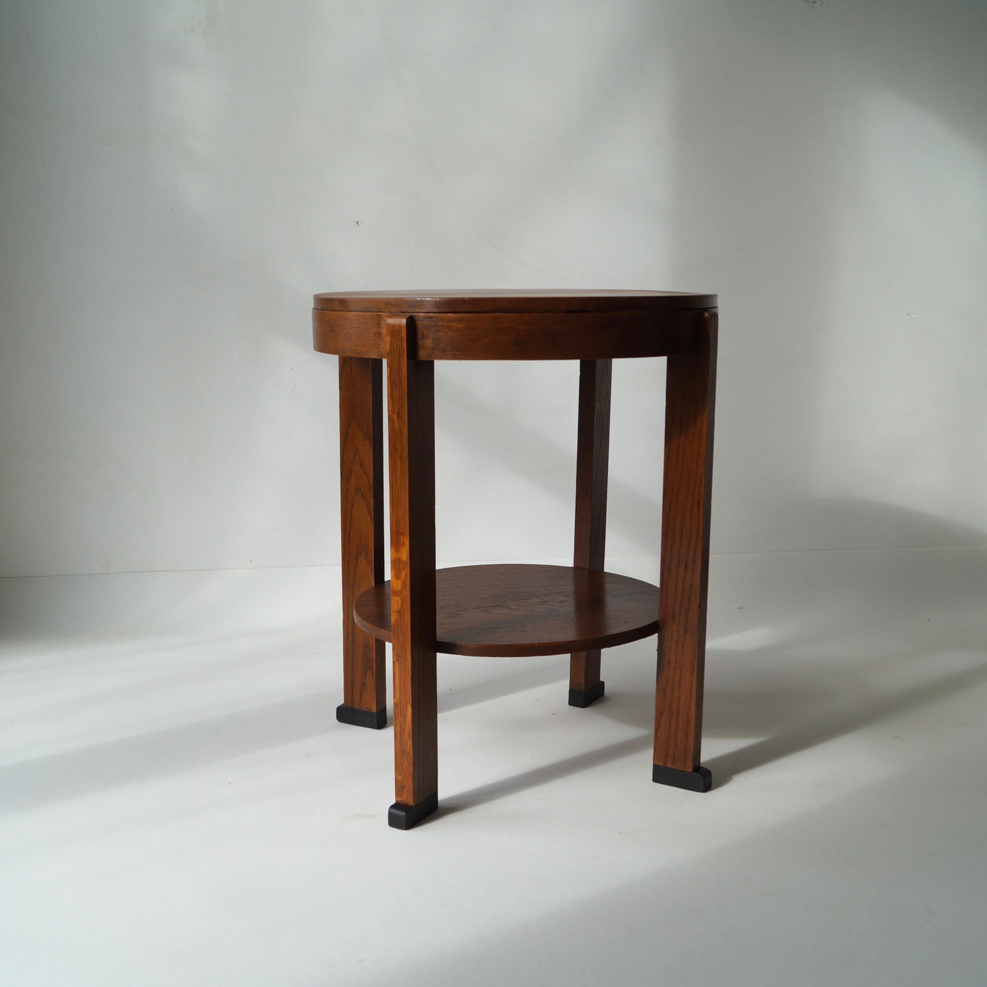 Blackened Dutch Art Deco Modernist occasional table in oak, 1920s