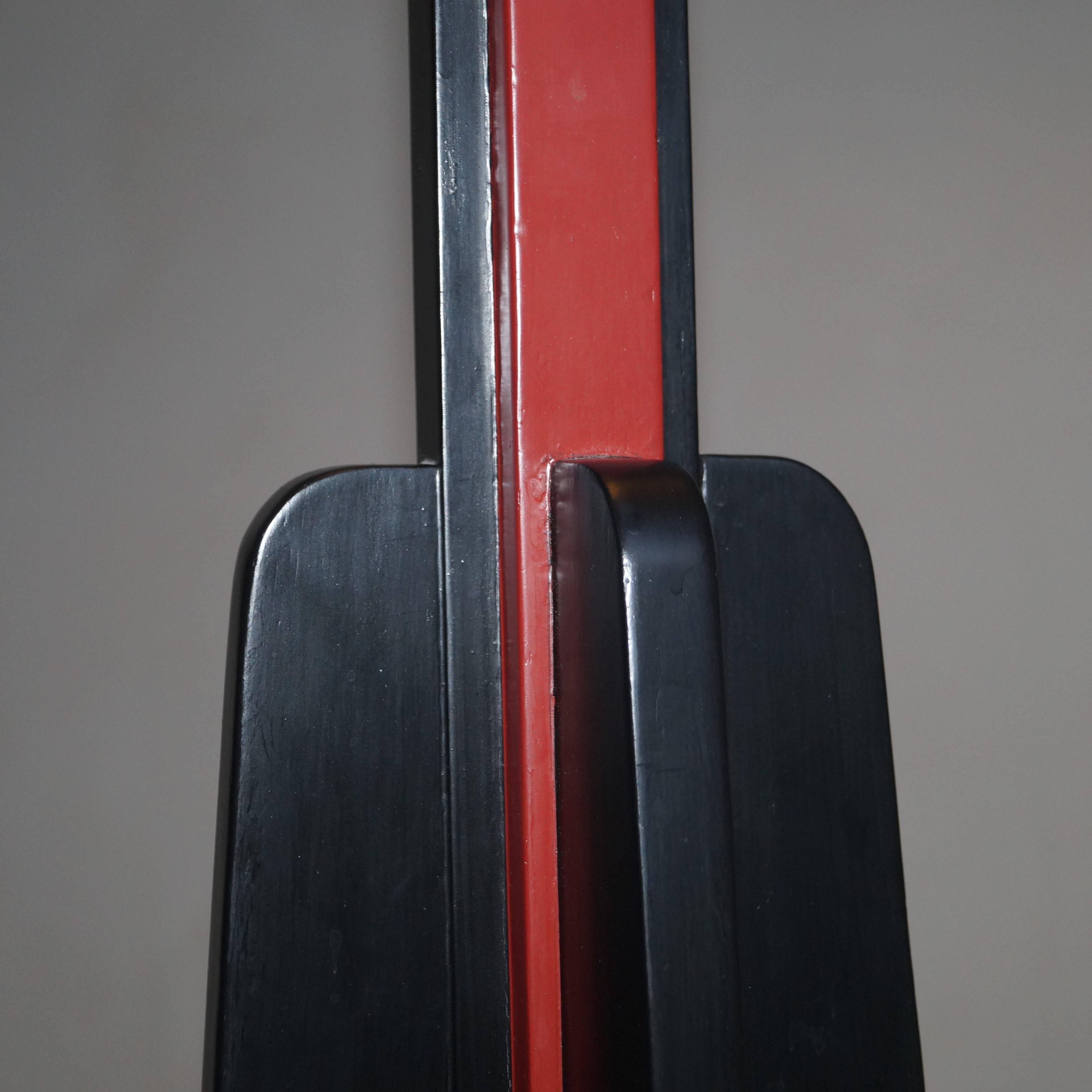 Dutch Art Deco modernist red and black floor lamp, 1920s 6
