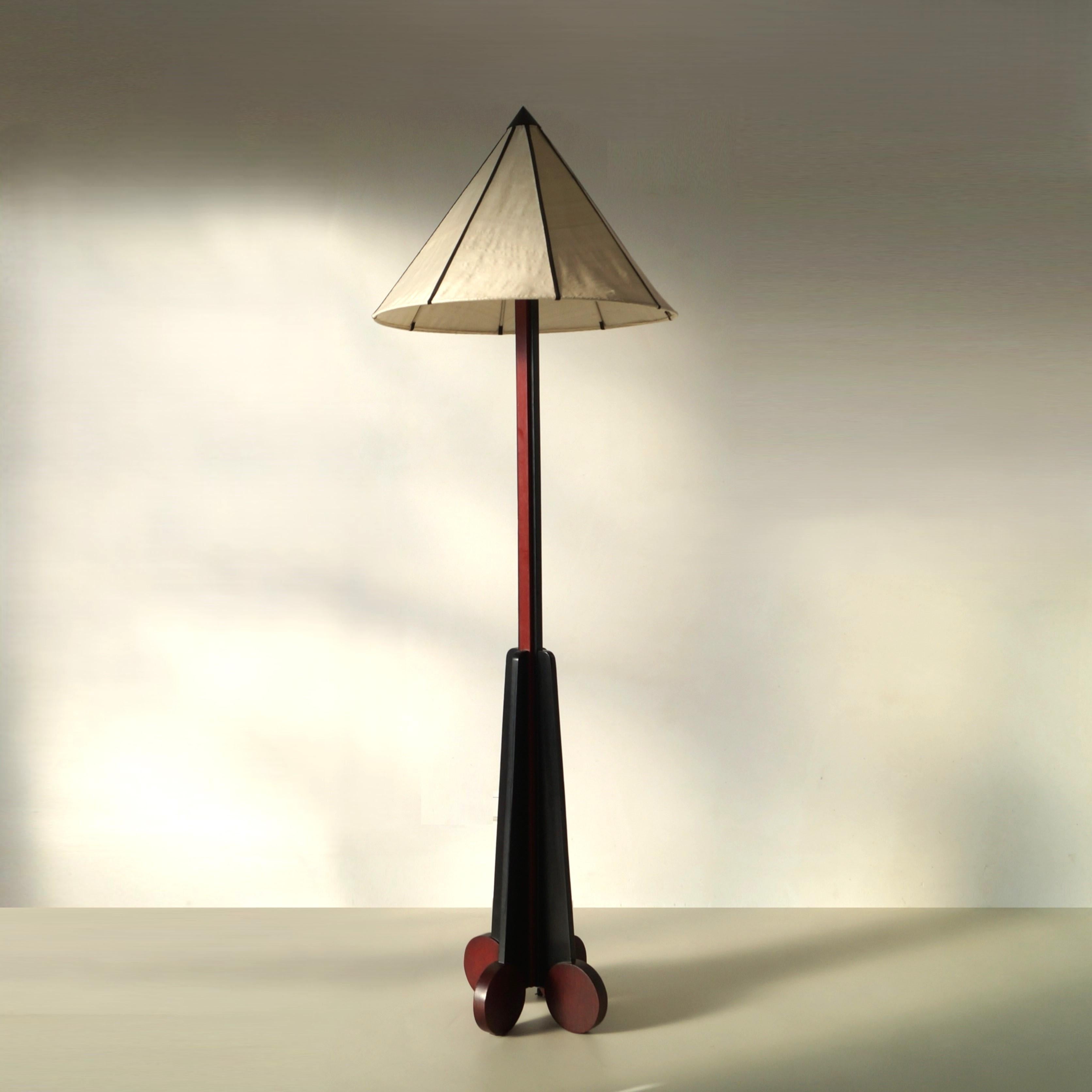 Dutch Art Deco modernist red and black floor lamp, 1920s 9