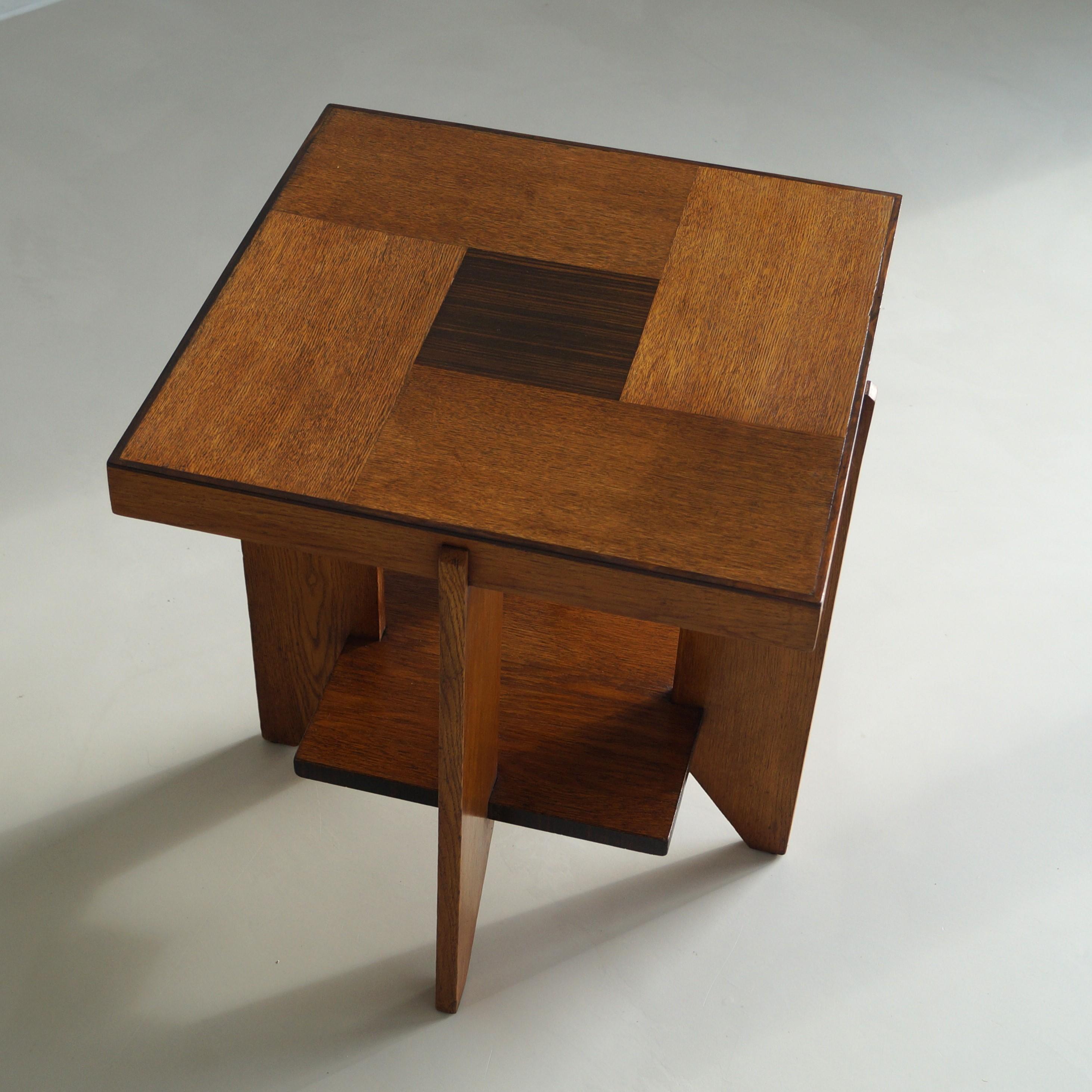 Dutch Art Deco modernist side table attributed to Hendrik Wouda, 1920s 8