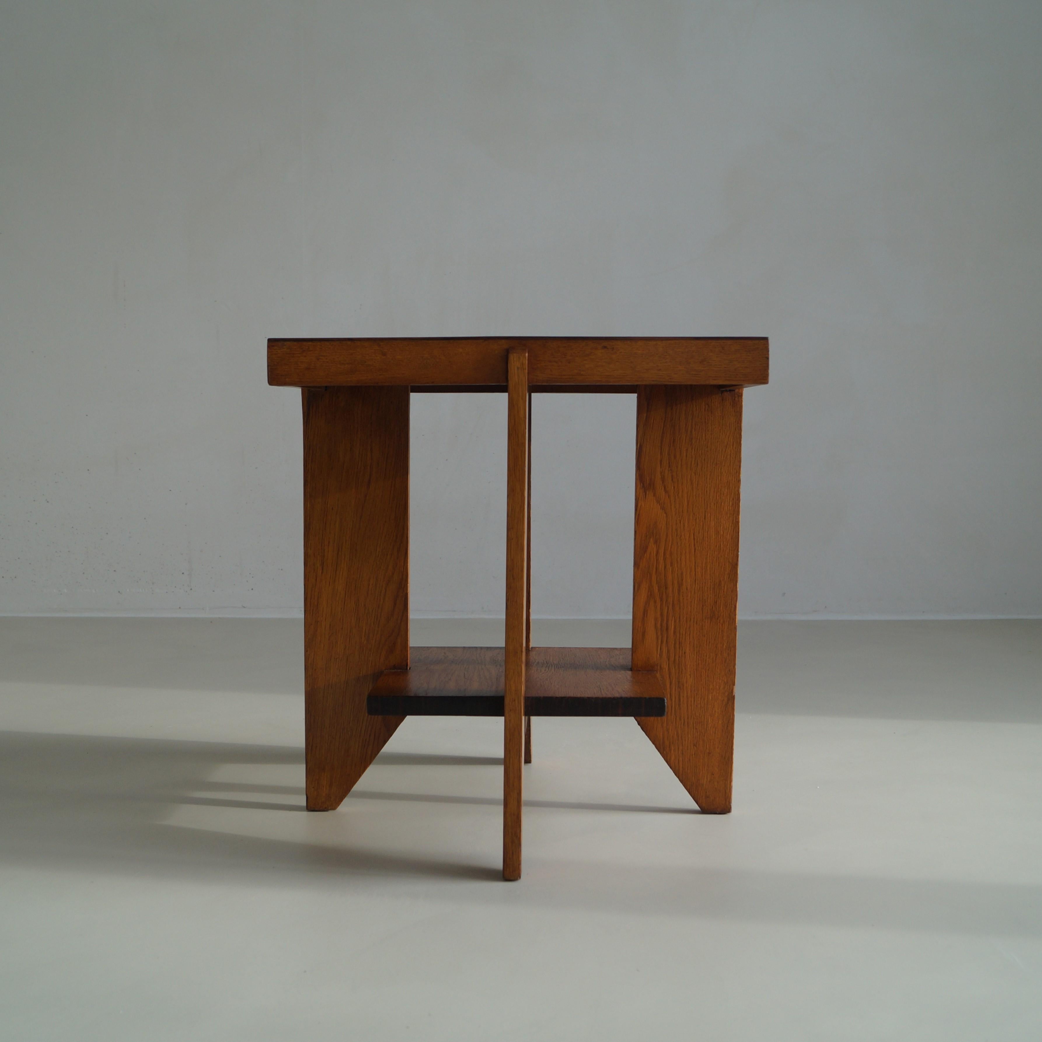 Dutch Art Deco modernist side table attributed to Hendrik Wouda, 1920s 12