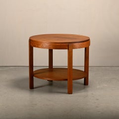 Dutch Art Deco Modernist side table in solid oak, 1930s