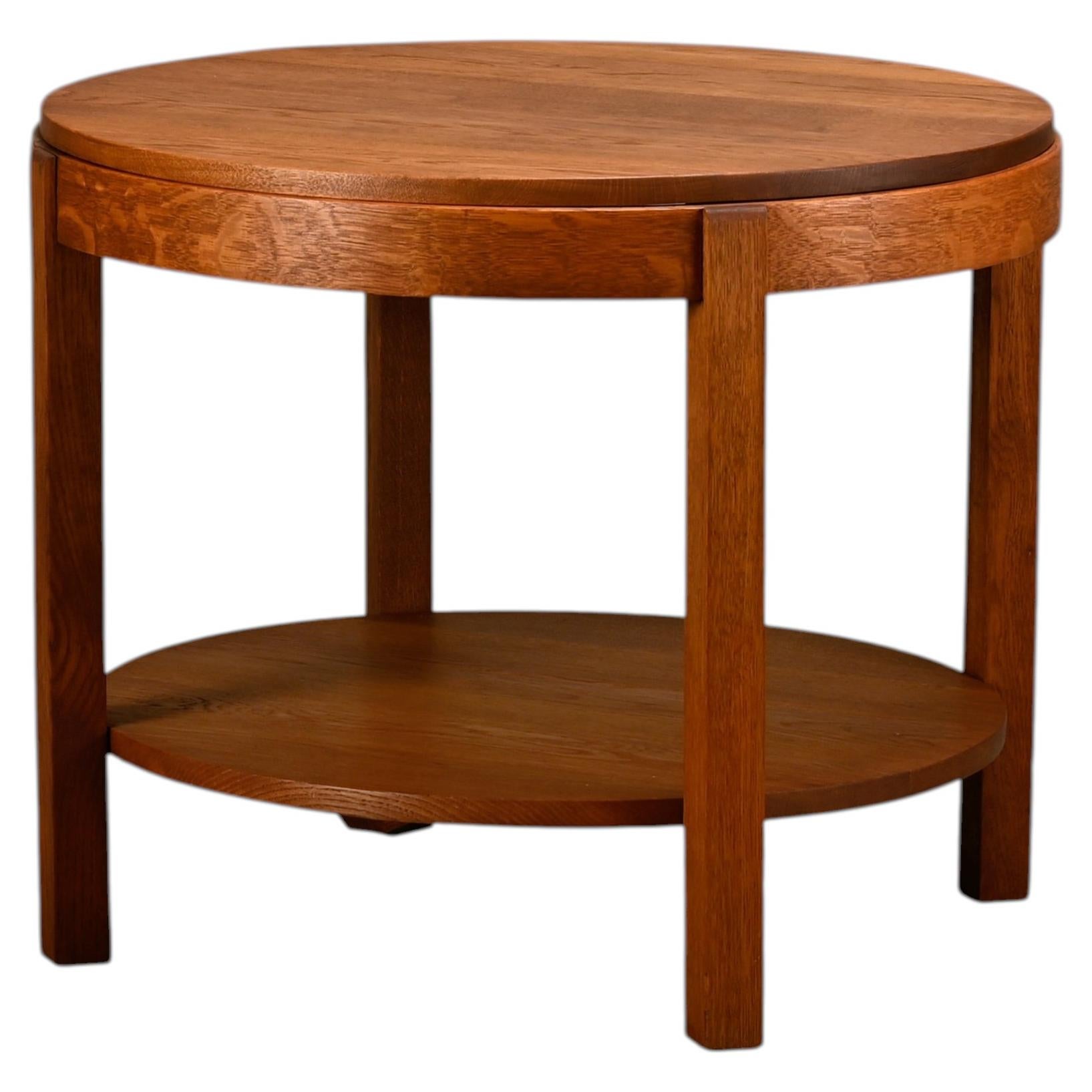 Dutch Art Deco Modernist side table in solid oak, 1930s