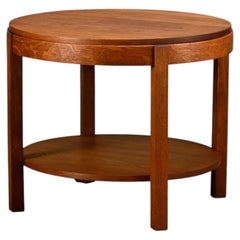 Dutch Art Deco Modernist side table in solid oak, 1930s