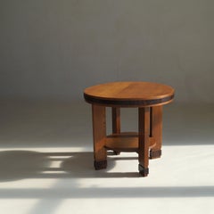 Dutch Art Deco Solid Oak Table by P.E.L. Izeren for Genneper Molen, 1920s