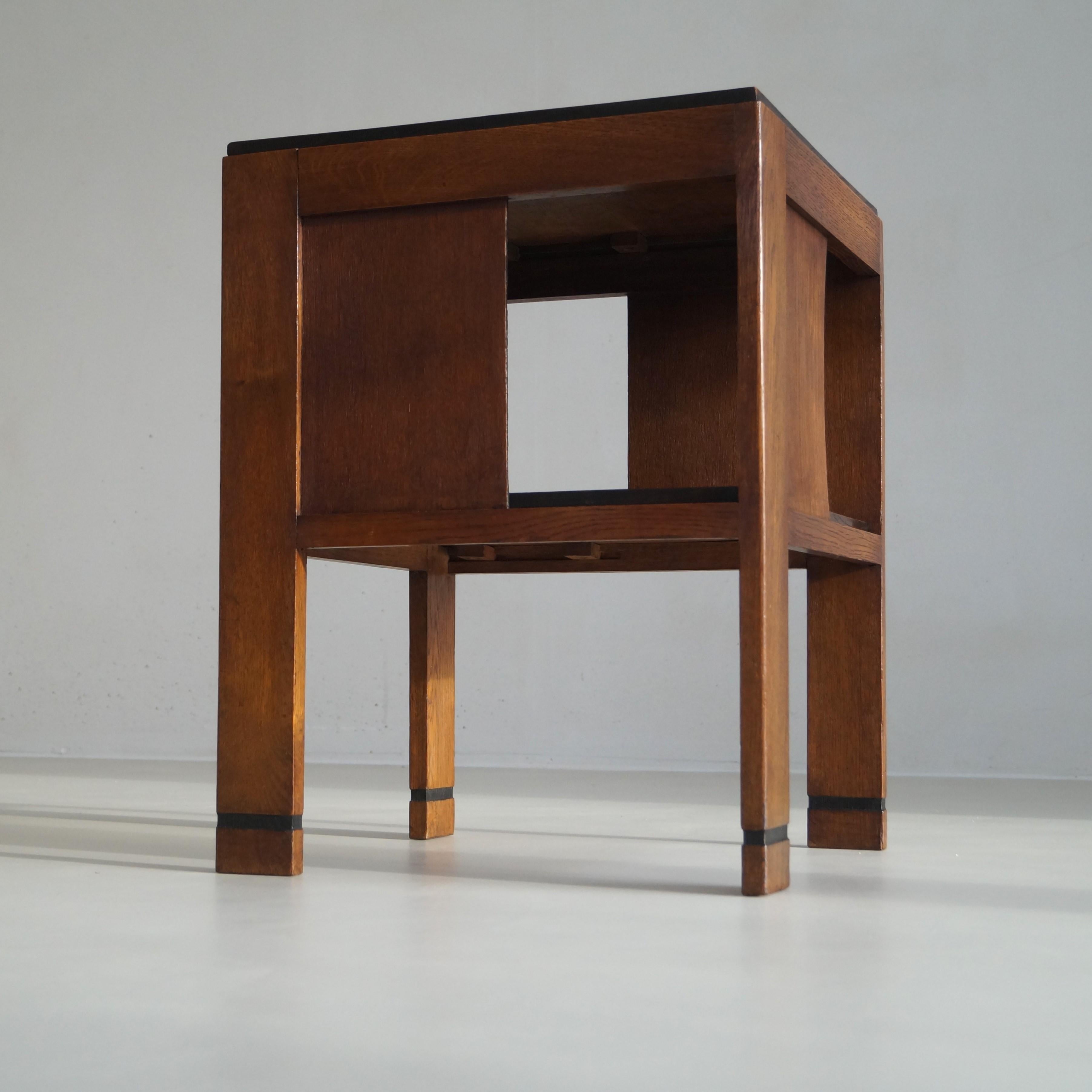 Early 20th Century Dutch Art Deco modernist square occasional table, 1920s