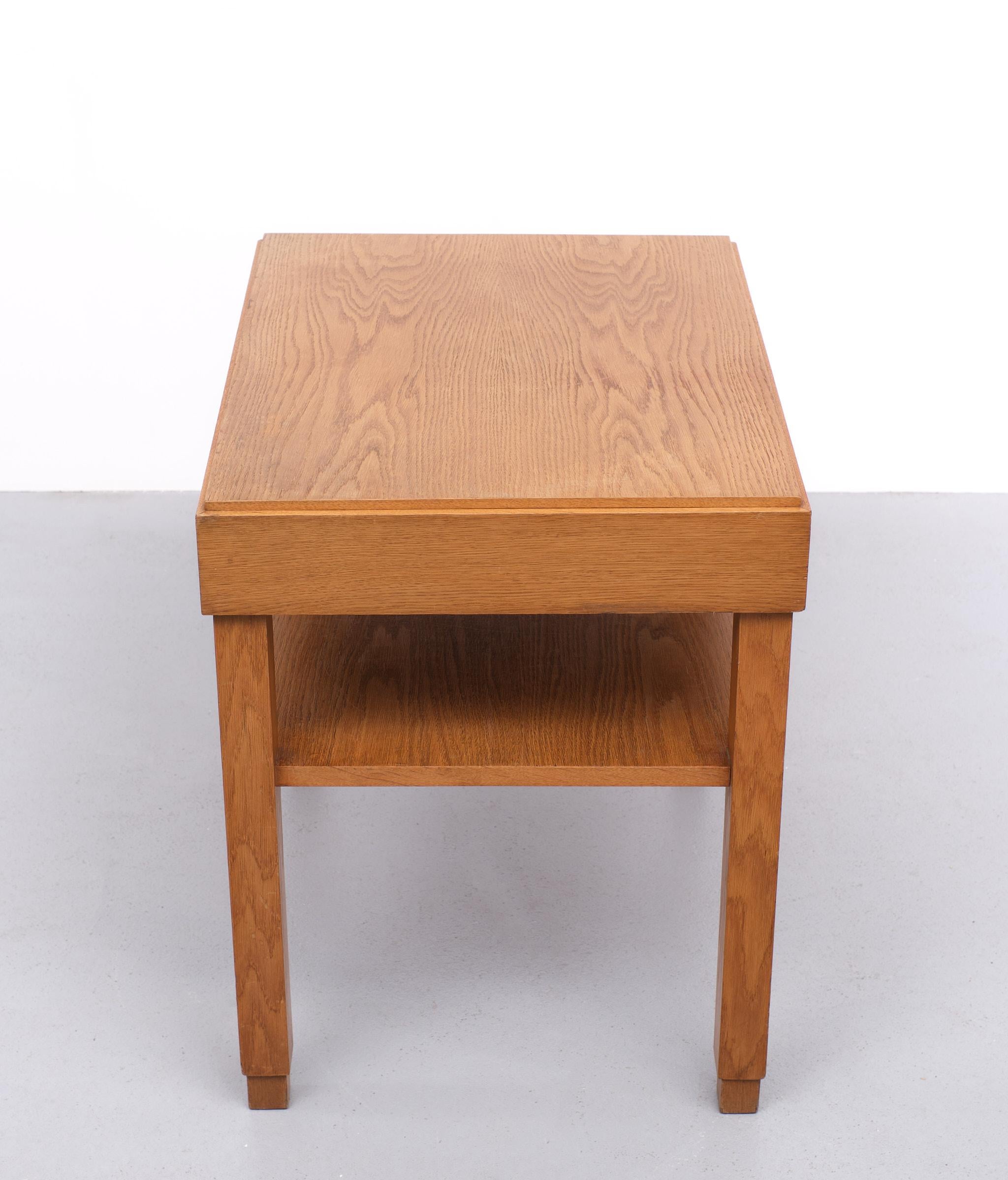 Dutch Art Deco Oak Side Table 1930s 1