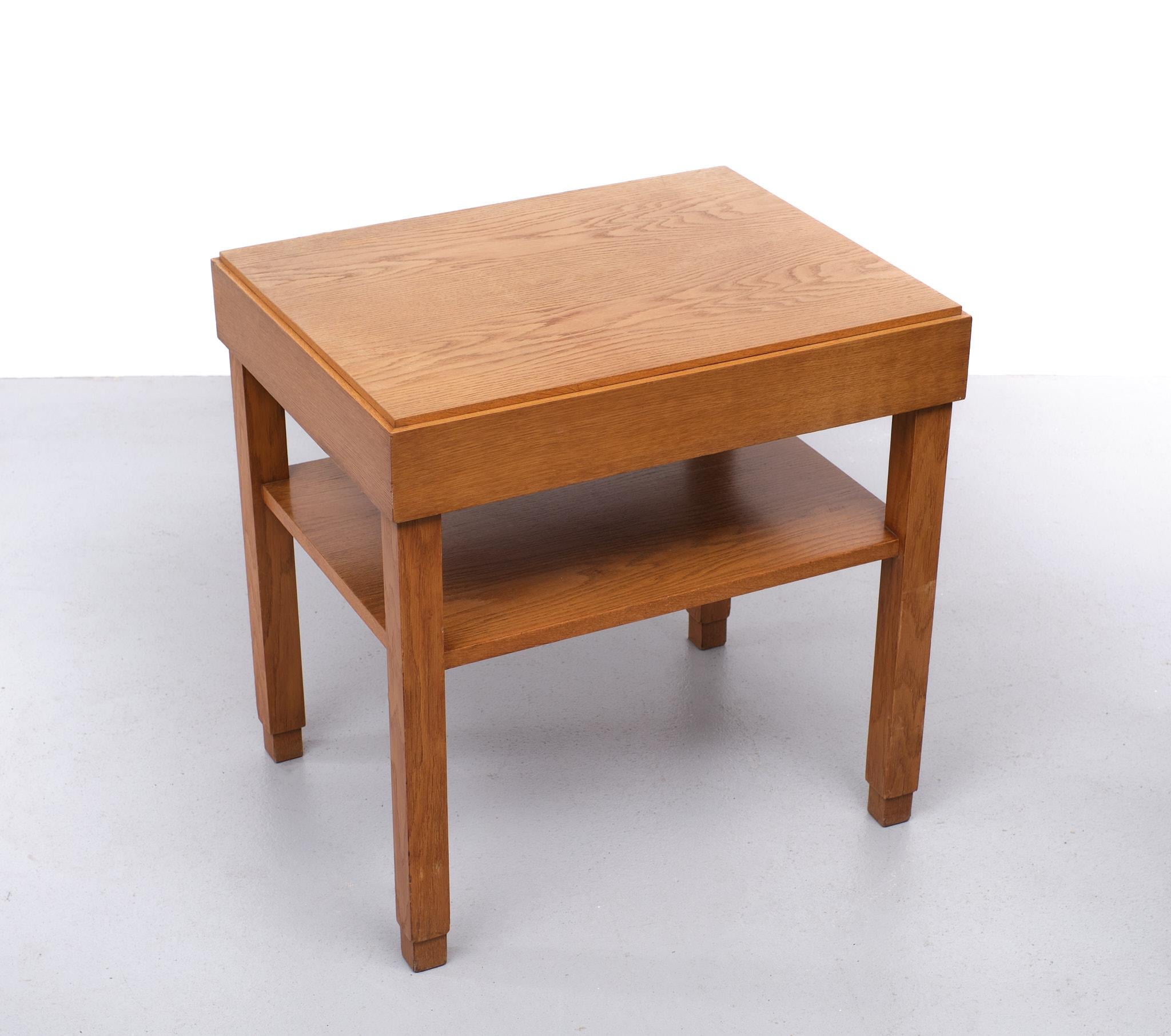 Dutch Art Deco Oak Side Table 1930s 3