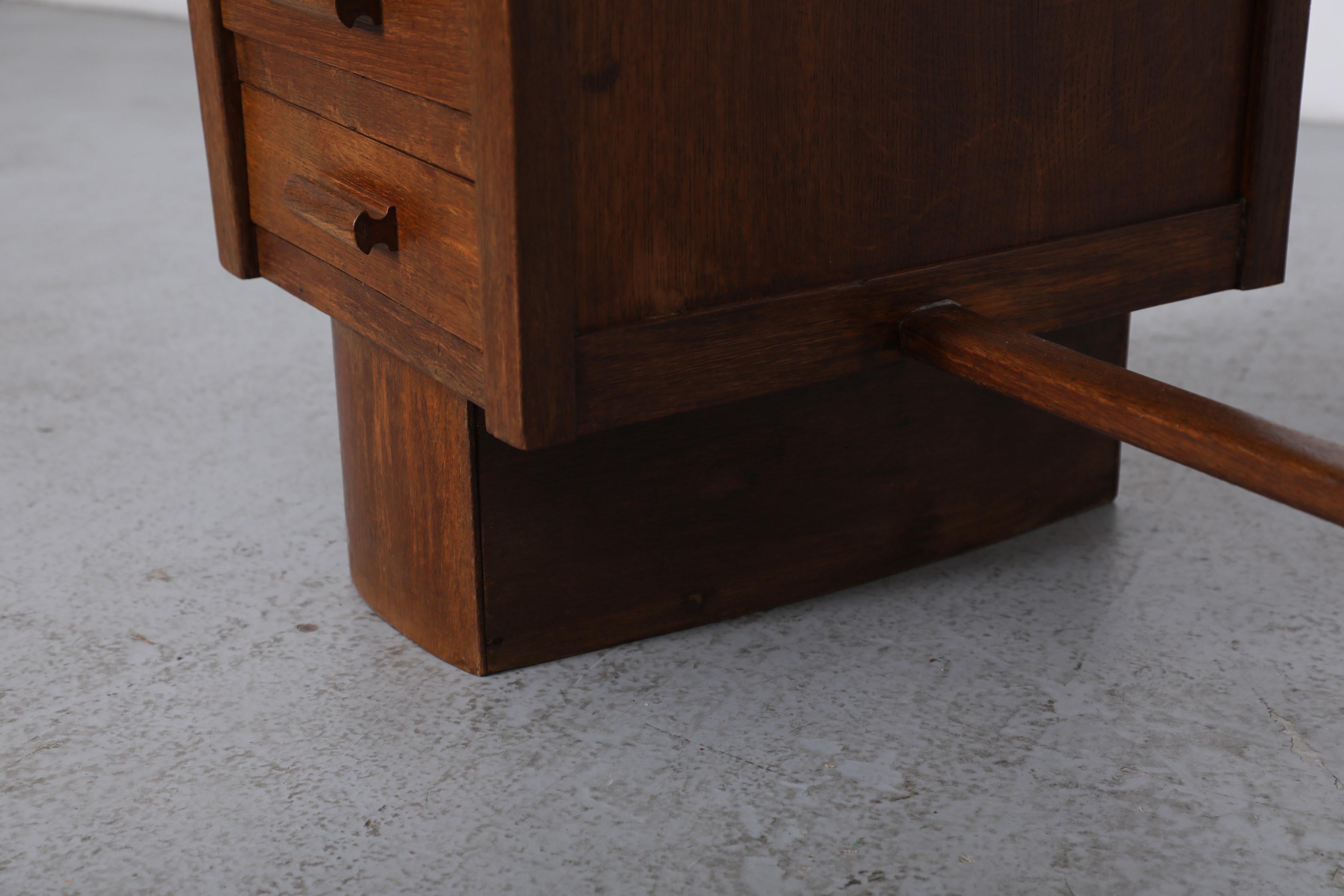 Scrivania olandese in stile Art Deco in Oak con cinque cassetti impilati, P.E.L. A. in vendita 4