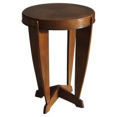 Dutch Art Deco occasional or pedestal table in oak, 1920s