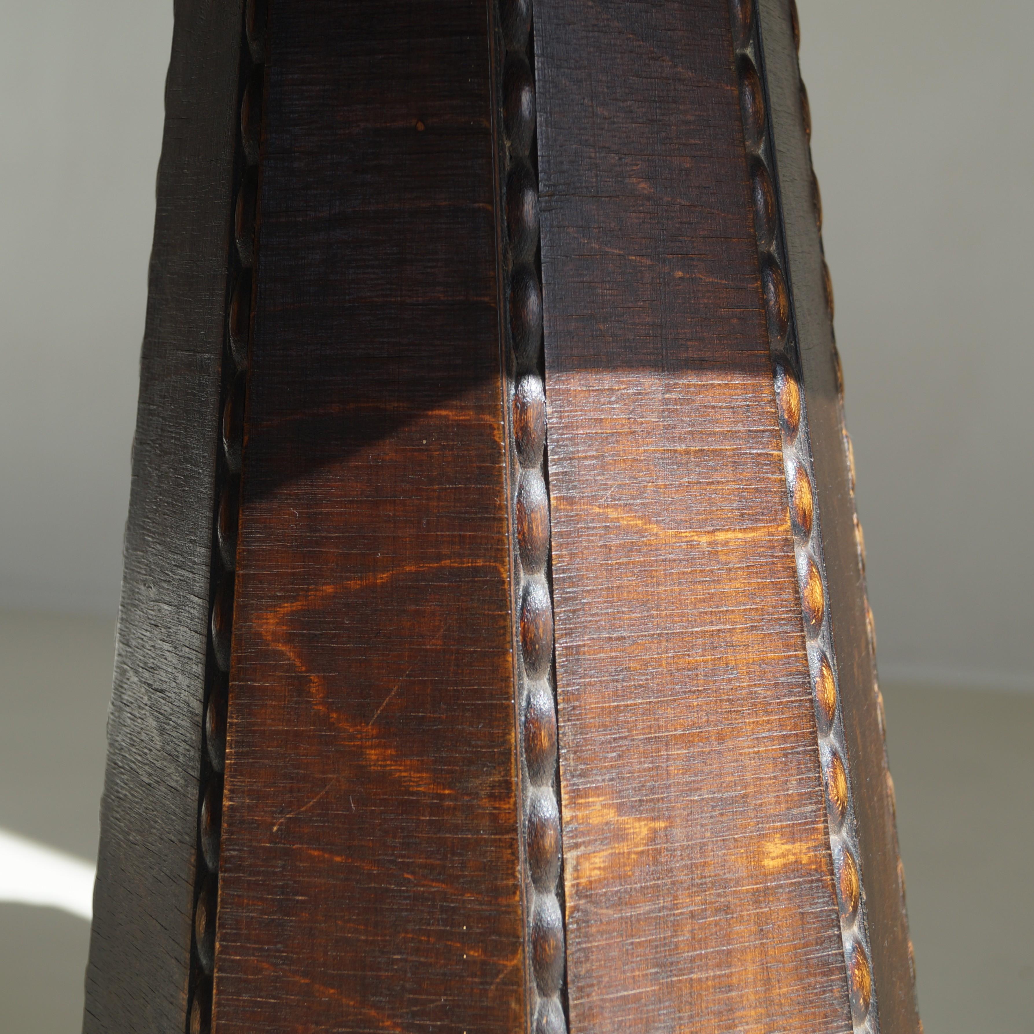 Dutch Art Deco Octagonal Amsterdam School table with a sculptural design, 1920s For Sale 12