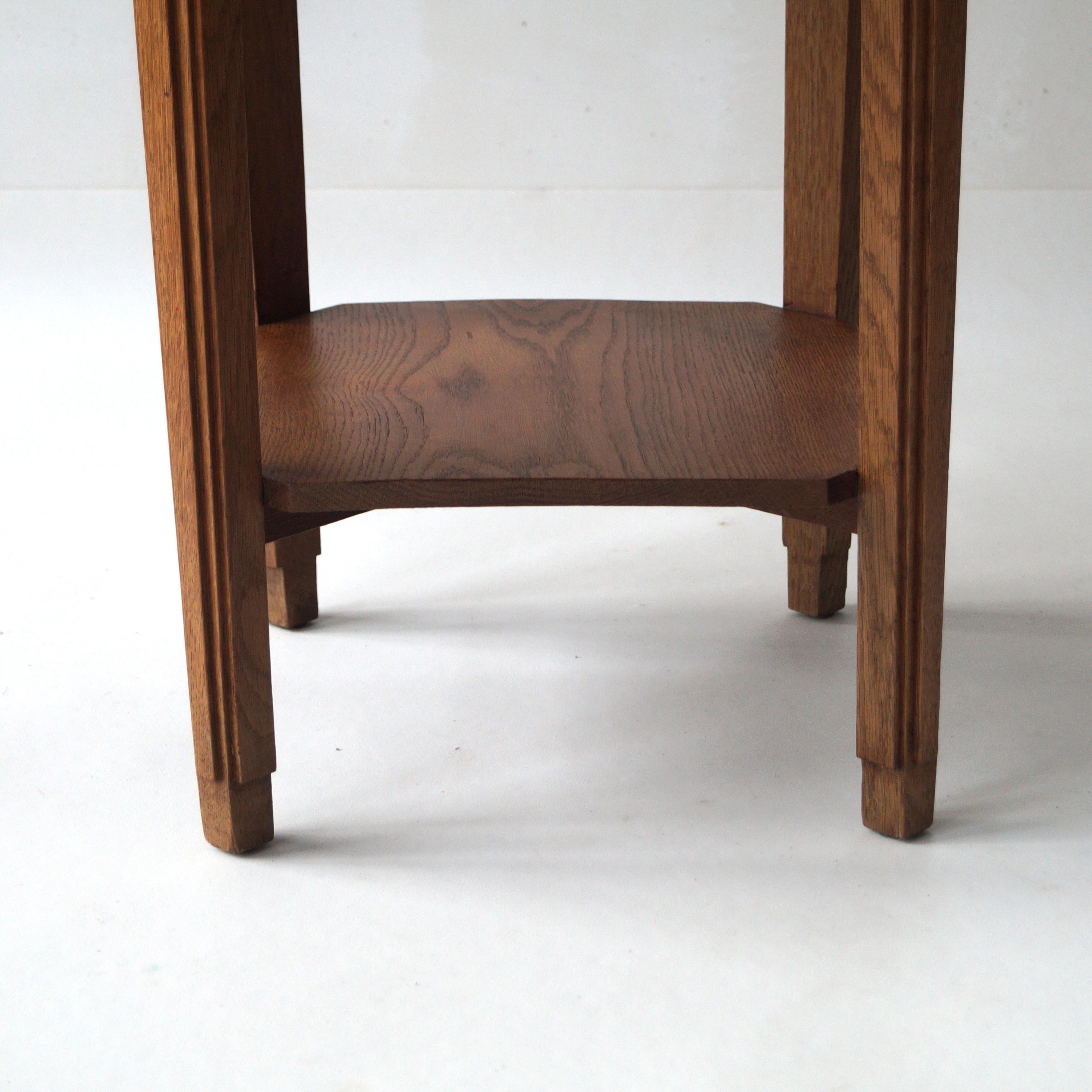 Dutch Art Deco Octagonal Side Table in oak and macassar, 1920s 7