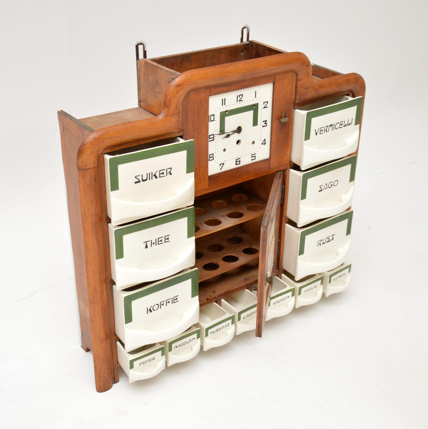 Dutch Art Deco Period Spice Rack with Clock 2