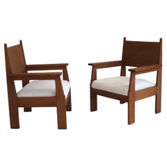 Dutch Art Deco set of armchairs by Jan Brunott, 1920s