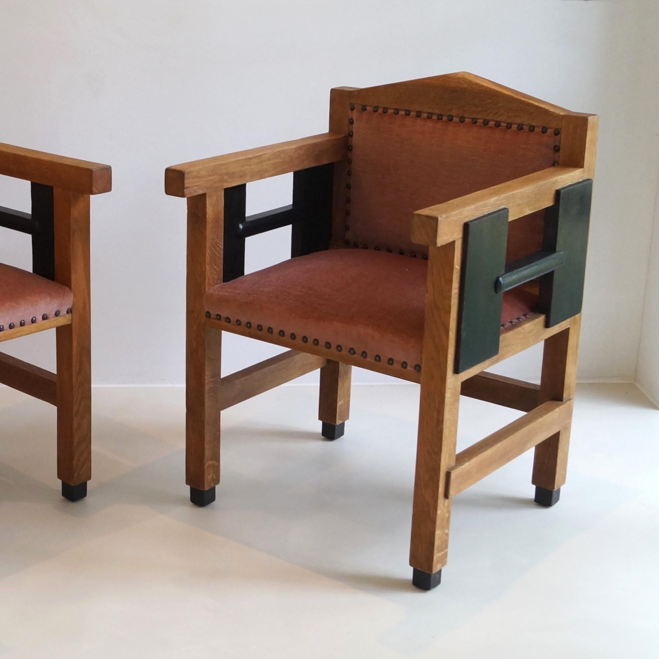 Olandese Set di poltrone Art Deco olandesi di J.L.A. Grubben, anni '20 in vendita