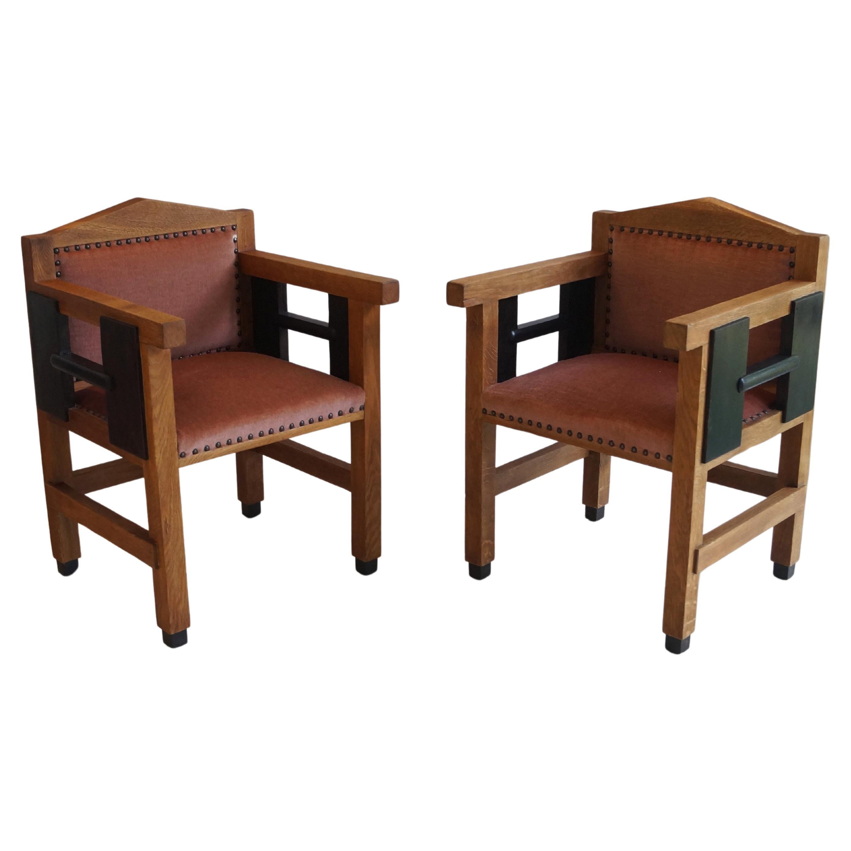 Ensemble de fauteuils Art déco néerlandais par J.L. Grubben, années 1920