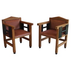 Ensemble de fauteuils Art déco néerlandais par J.L. Grubben, années 1920