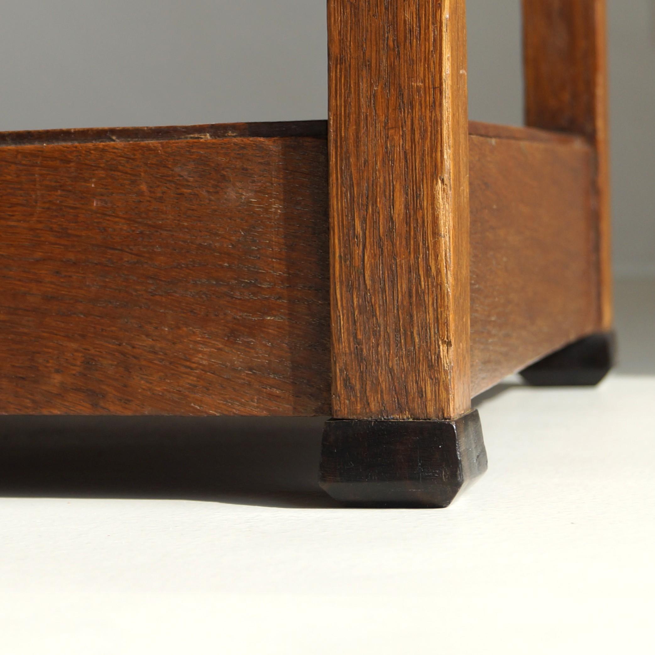 Niederländischer quadratischer Beistelltisch im Art déco-Stil, L.O.V. Oosterbeek zugeschrieben, 1920er Jahre im Angebot 4
