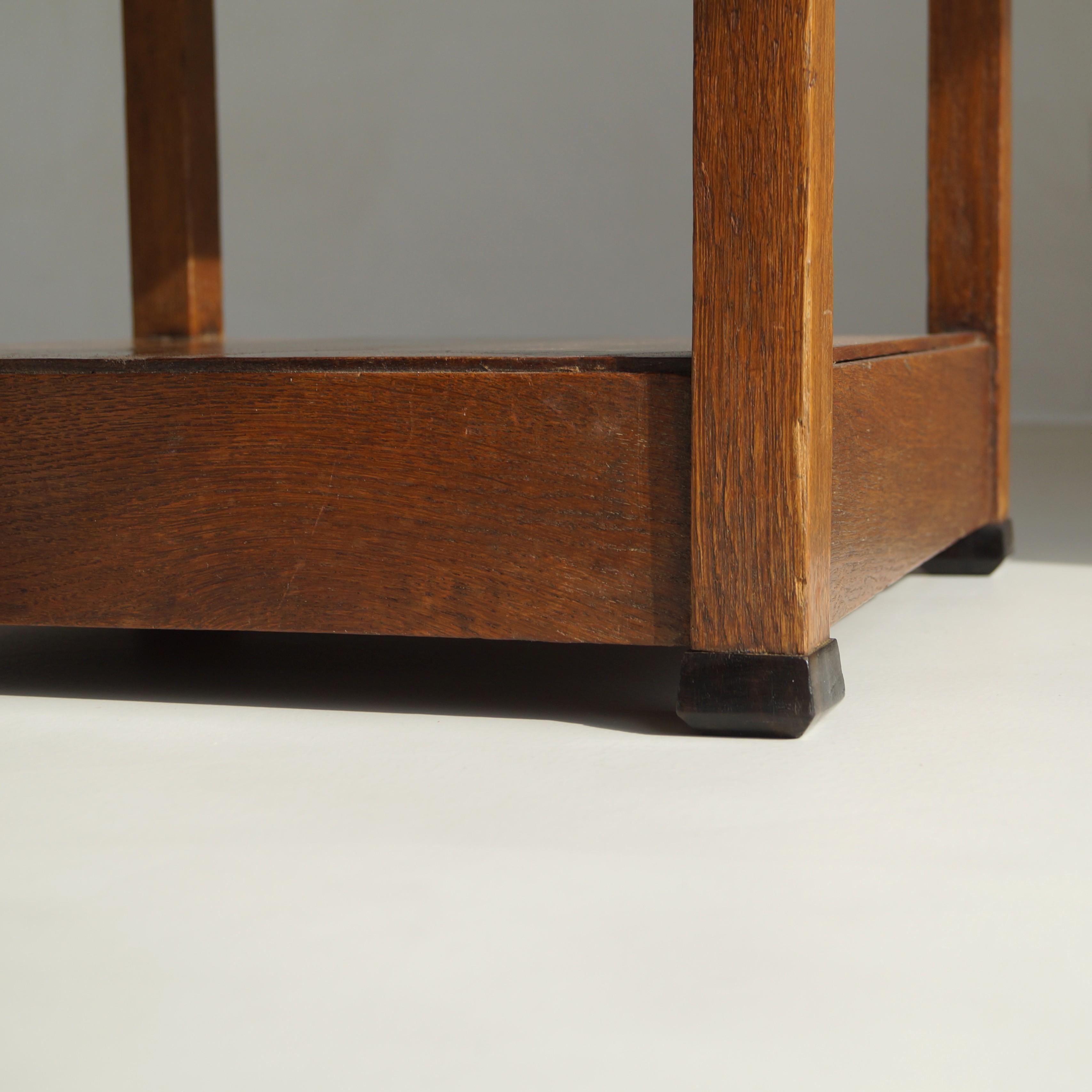 Niederländischer quadratischer Beistelltisch im Art déco-Stil, L.O.V. Oosterbeek zugeschrieben, 1920er Jahre im Angebot 3