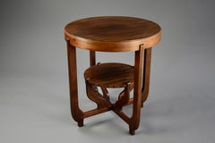 Table basse Art Déco hollandaise en hêtre teinté