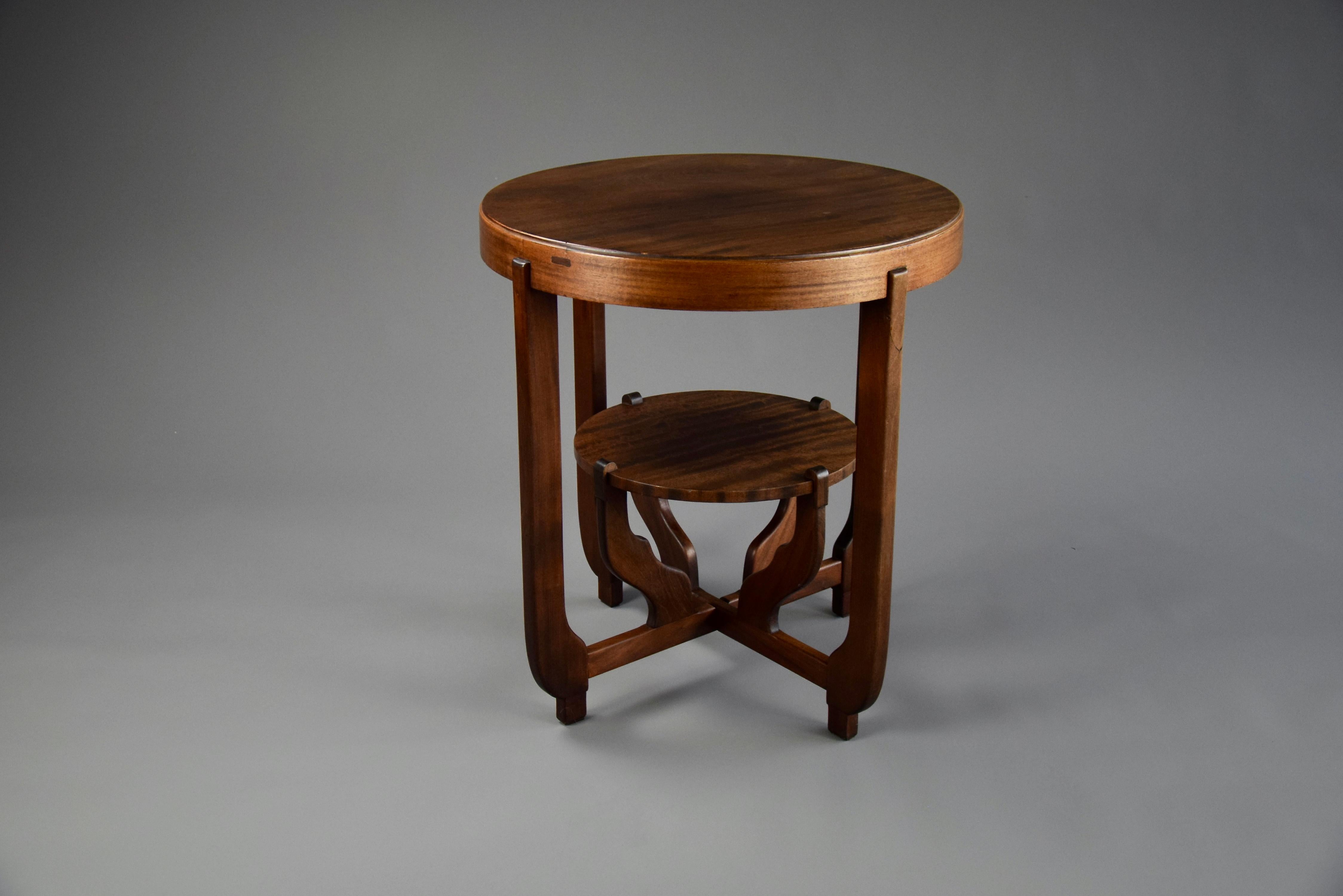 Early 20th Century Dutch Art Deco Stained Beech Coffee Table For Sale