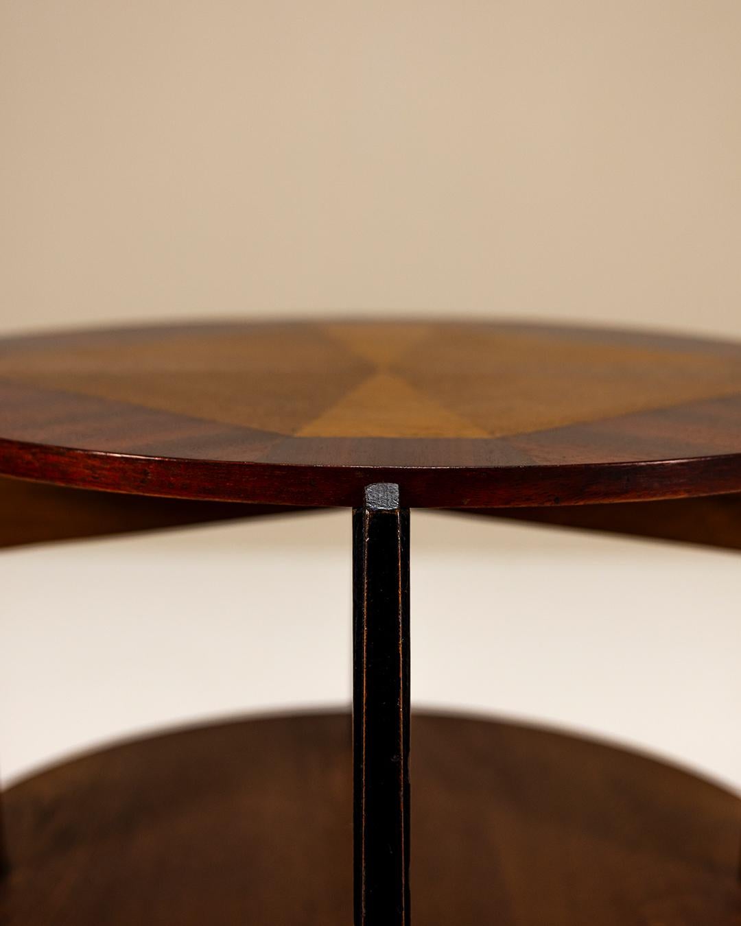Mahogany Dutch Art Deco Table by P.E.L. Izeren for Genneper Molen, Model 259 For Sale