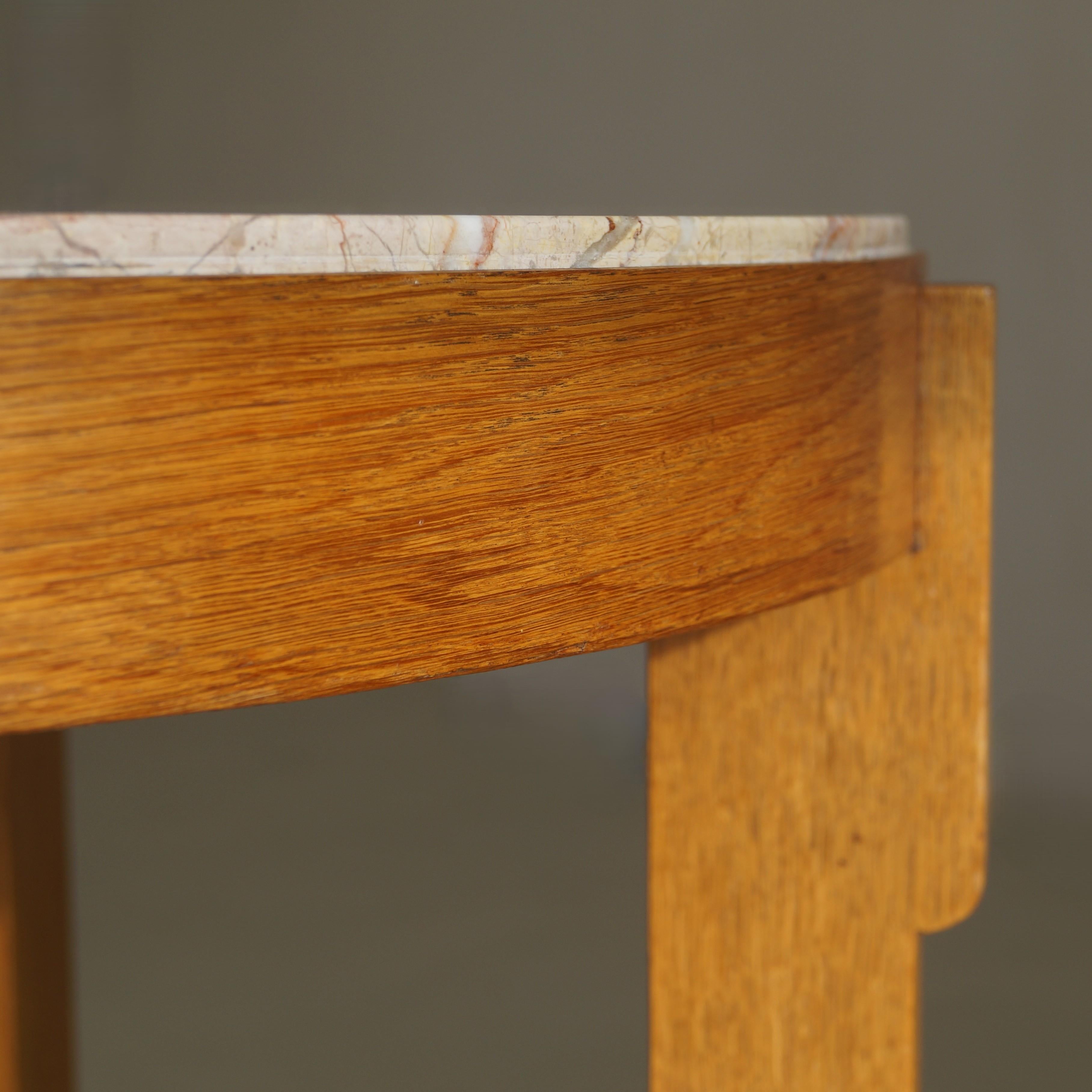 Table basse hollandaise Art déco de l'école de La Haye avec plateau en marbre, années 1920 en vente 11